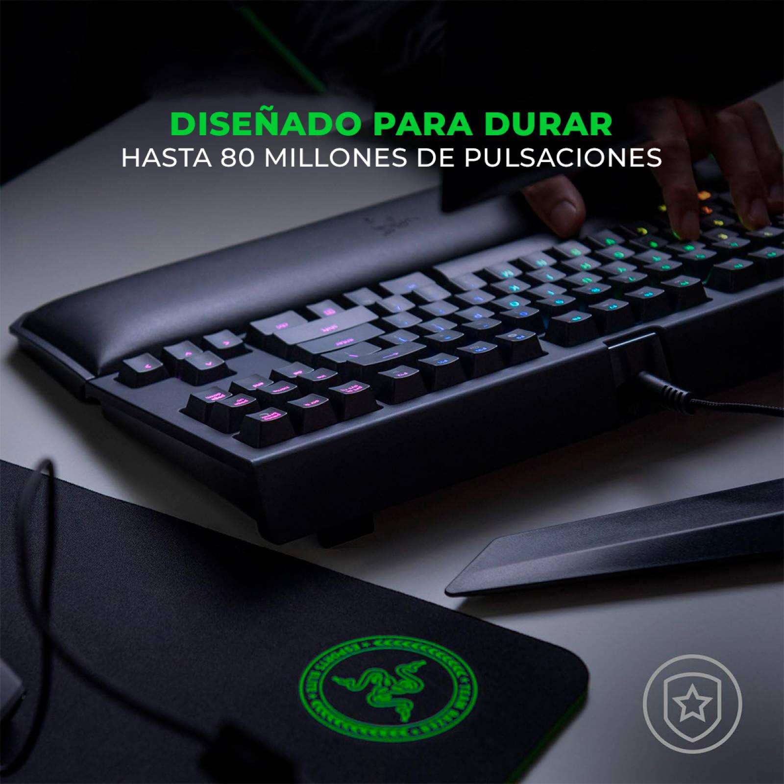 Teclado Mecánico Razer BlackWidow TKL Alámbrico US Switch Amarillo Reacondicionado Tipo A