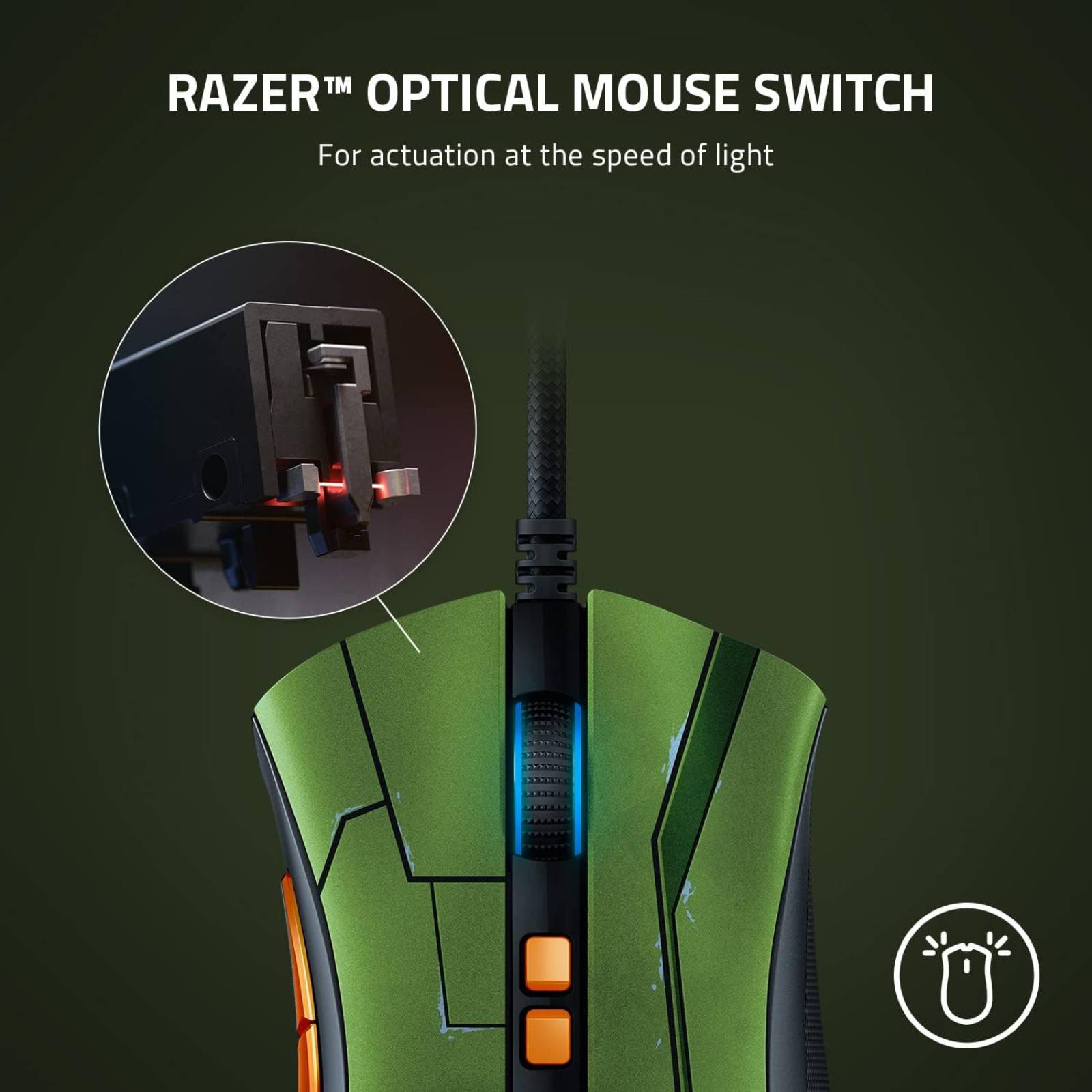Mouse Gamer Razer DeathAdder V2 Wired HALO Infinite Edition Reacondicionado Tipo A
