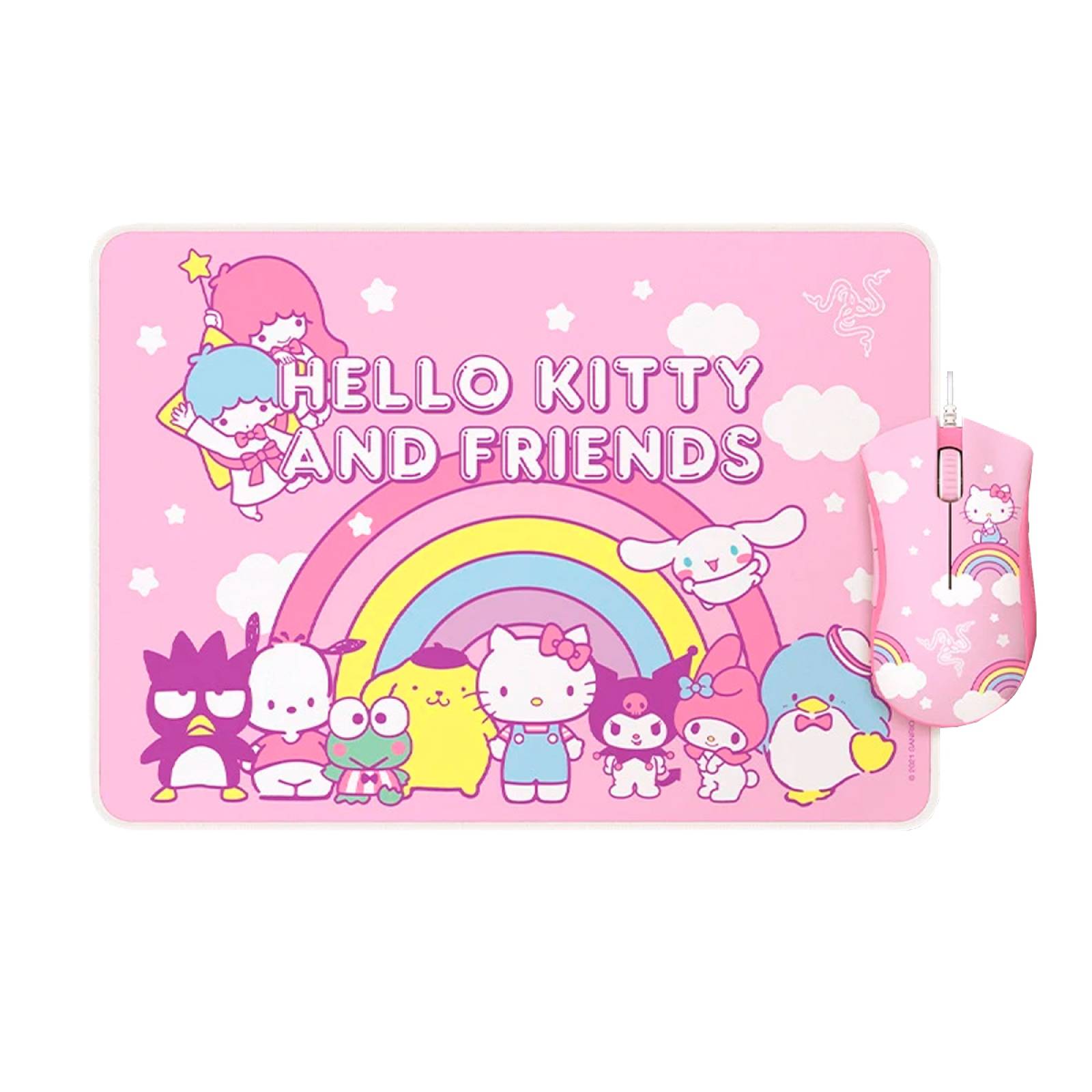 Mouse Gamer y Mousepad Razer Deathadder Goliathus Hello Kitty