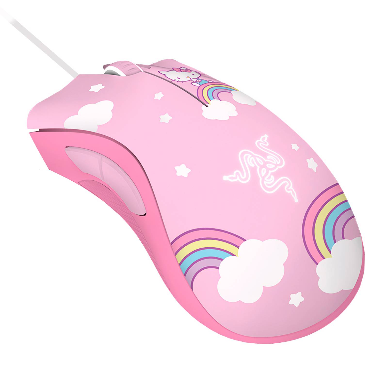 Mouse Gamer y Mousepad Razer Deathadder Goliathus Hello Kitty