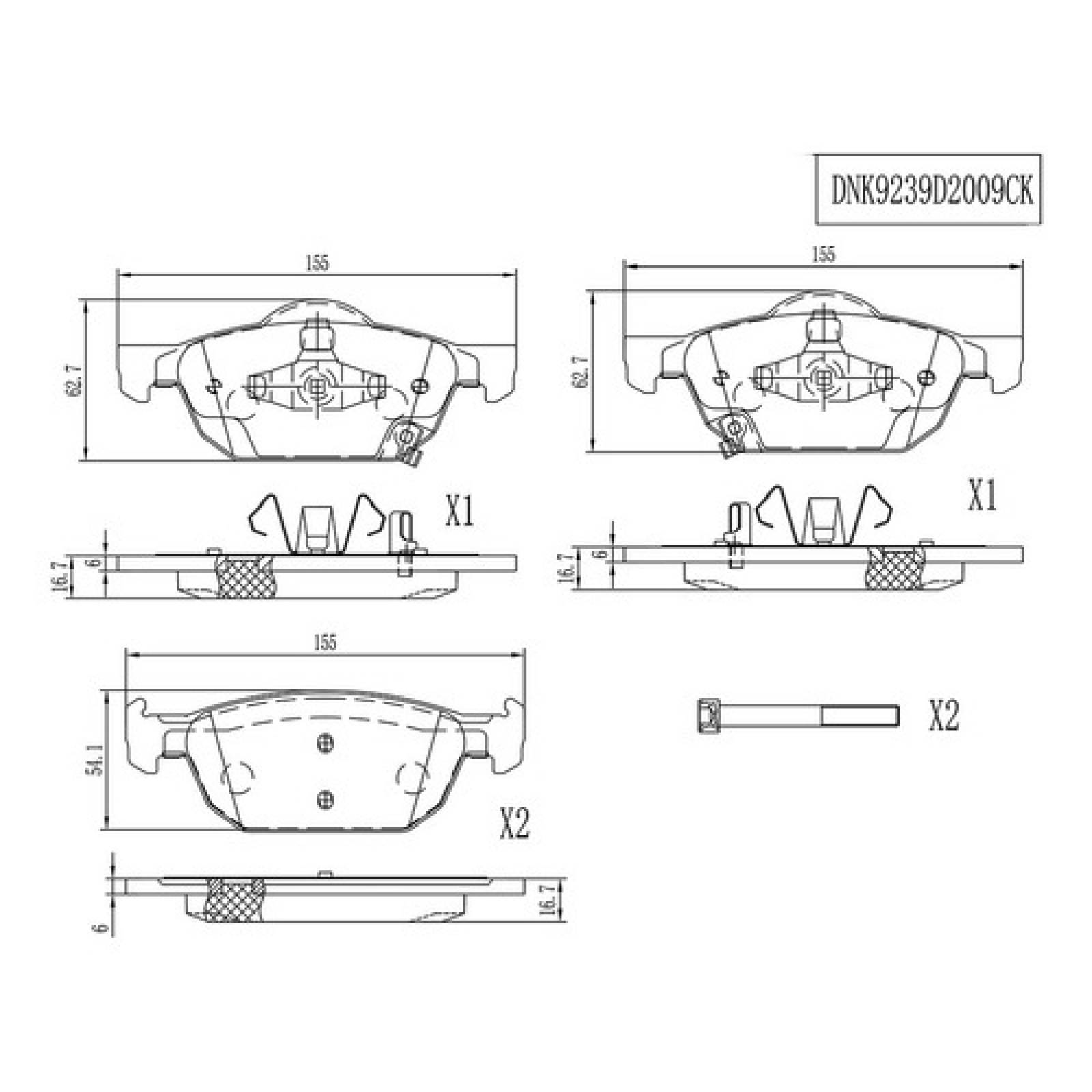 Balatas Honda Civic  2.0l 2013-2016