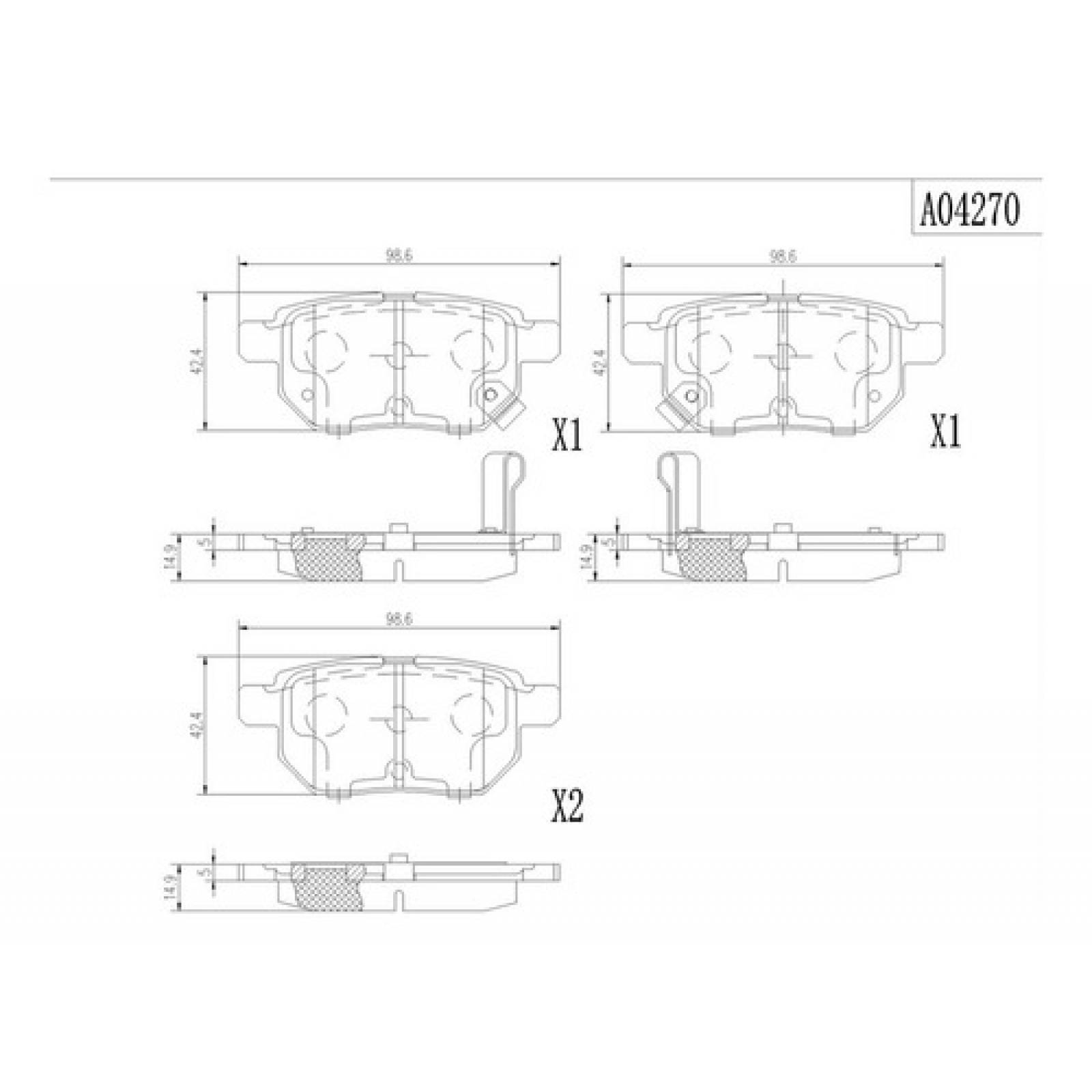 Balatas Toyota Yaris  1.5l 2012-2013