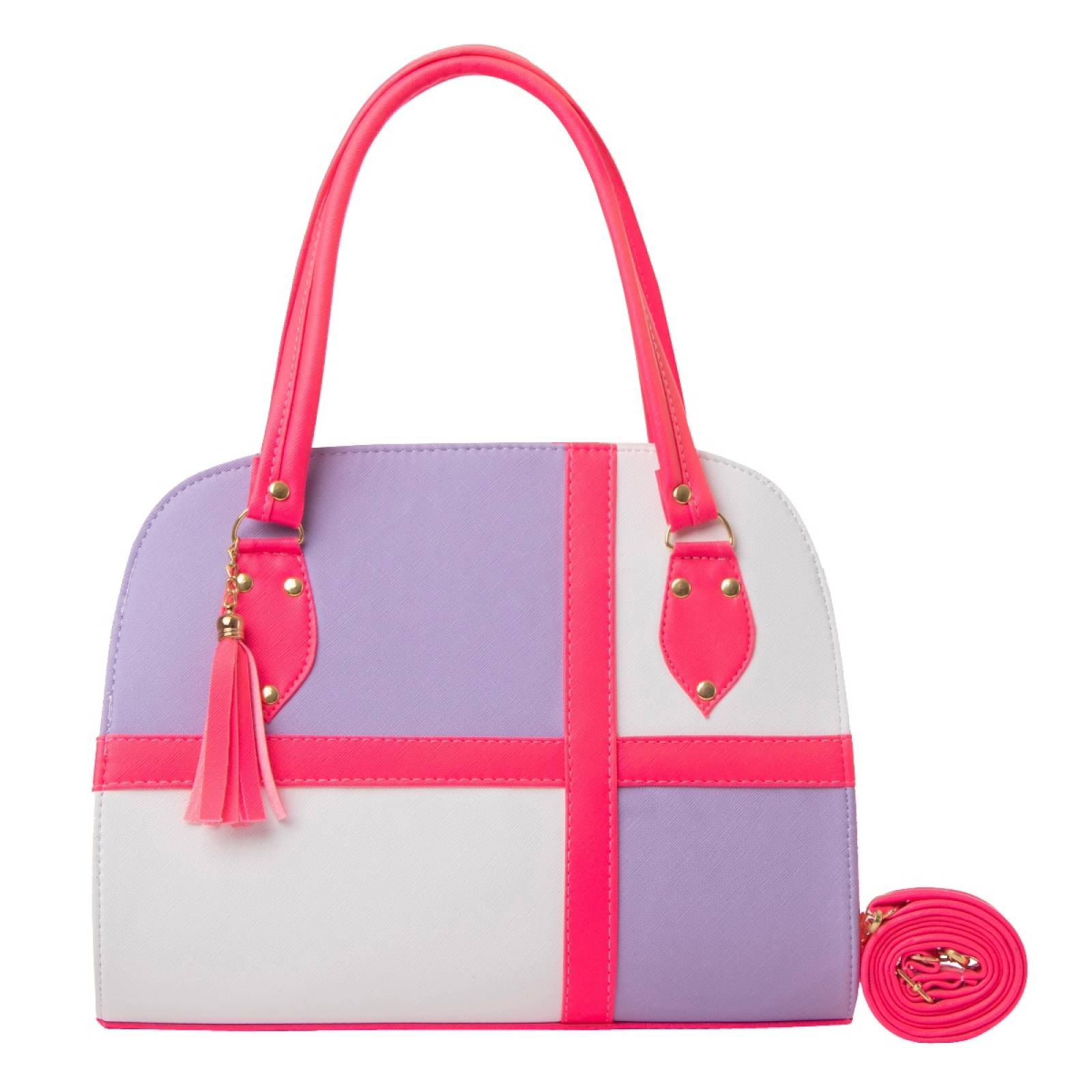 Bolsa Fana Ilma Color Neón / Lila Con Asas