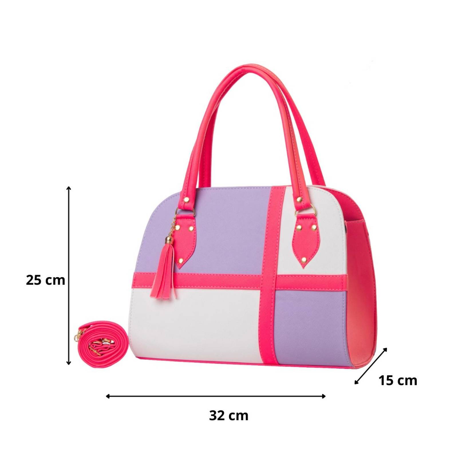 Bolsa Fana Ilma Color Neón / Lila Con Asas