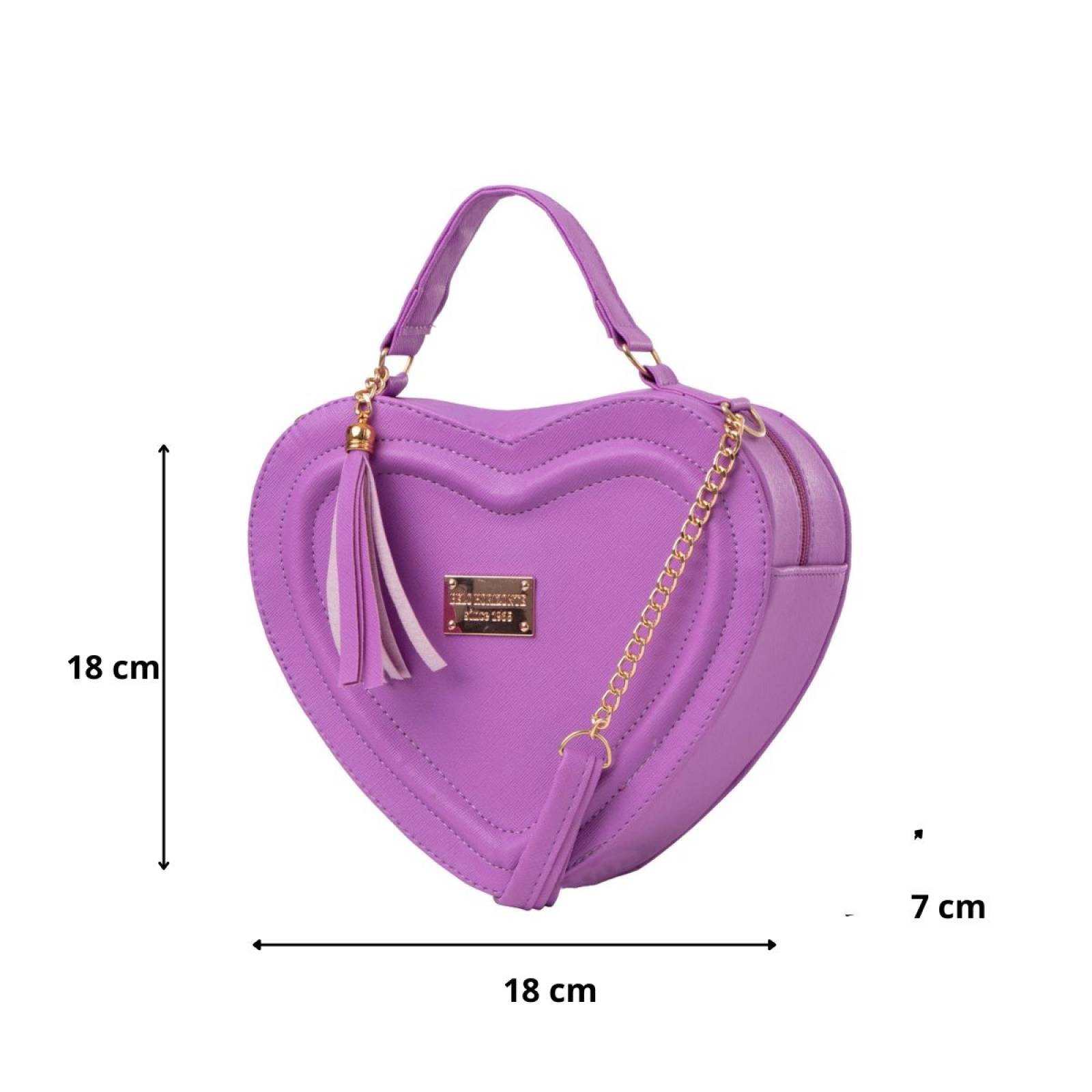 Bolsa Fana Corazón Color Lavanda Fashions