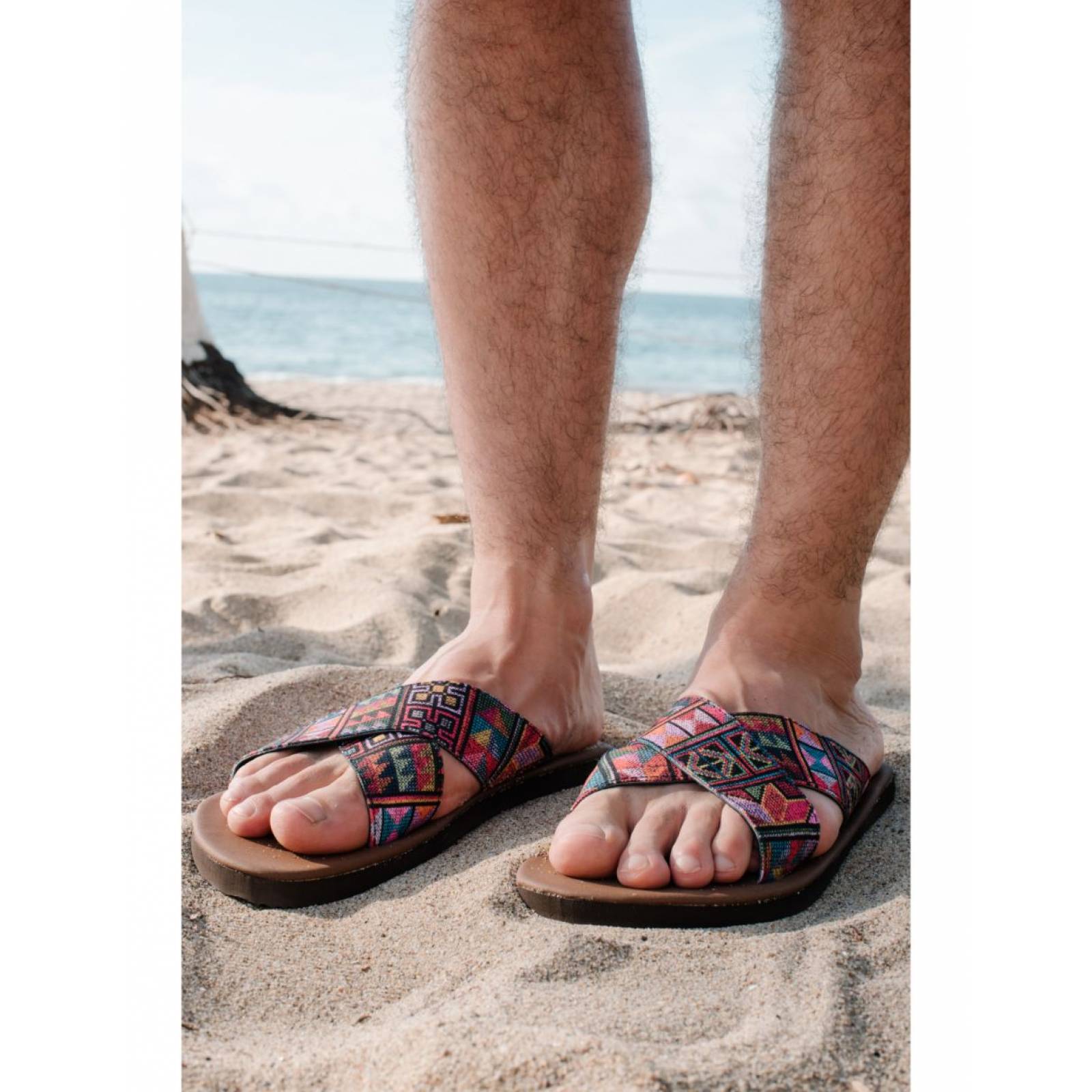 Sandalias Caribeñas Caleta Grecas Hombre Casual Playa Slide Cruzado Resistente Agua