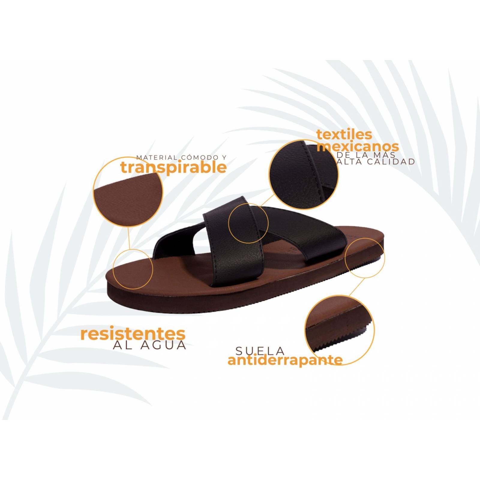 Sandalias Caribeñas Caleta Mango Hombre Casual Playa Slide Cruzado Resistente Agua