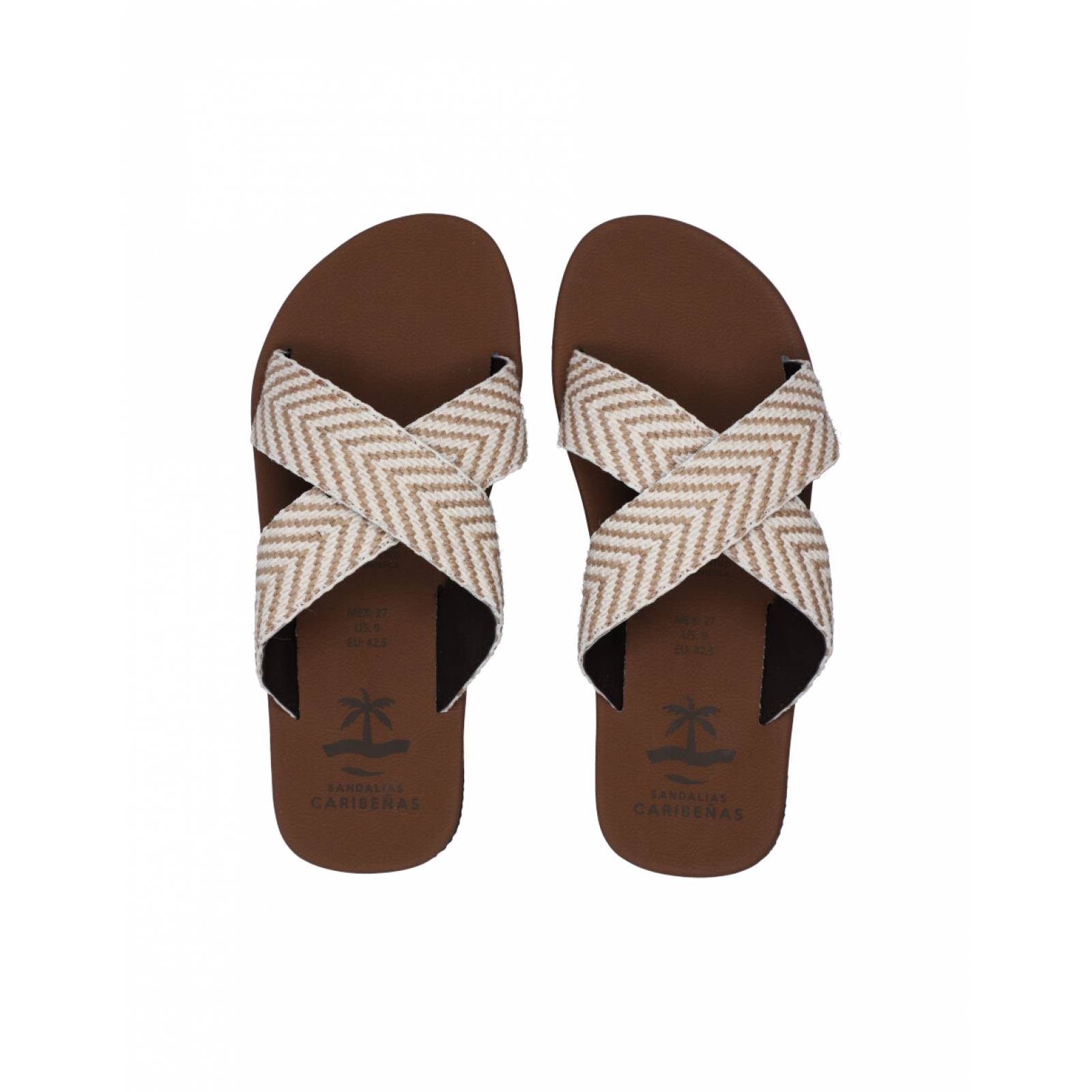 Sandalias Caribeñas Caleta Sak Hombre Casual Playa Slide Cruzado
