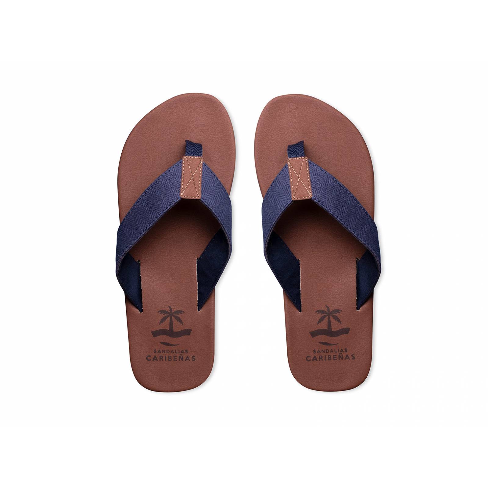 Sandalias Caribenas Tulum Azul Hombre Casual Playa Slide Cruzado