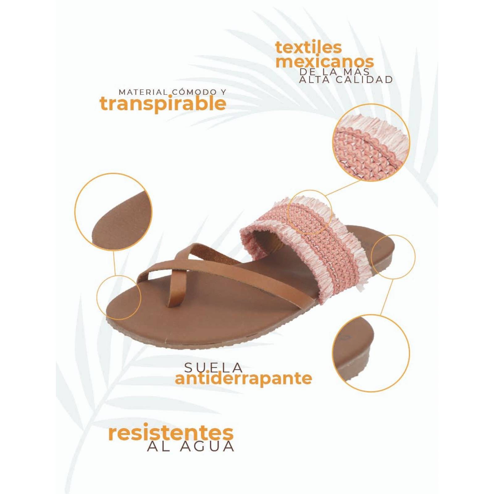 Sandalias Caribenas Mahahual Paja Mujer Casual Playa Resistente Agua