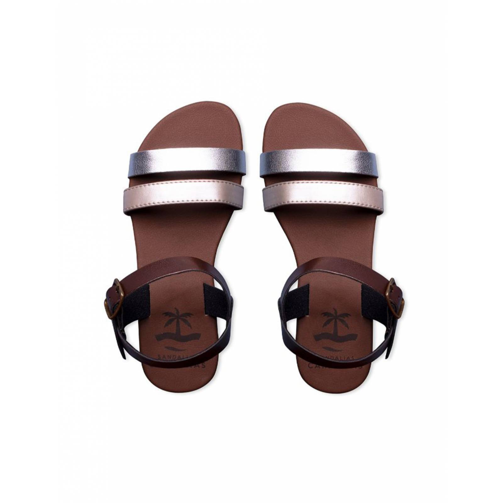 Sandalias Caribenas Aruba Plata Mujer Casual Playa Huarache