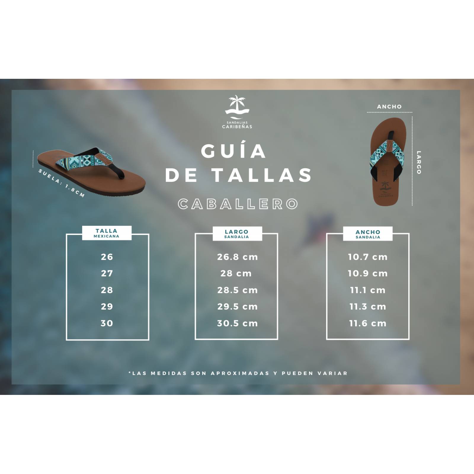 Sandalias Caribenas Tulum Cho Hombre Casual Playa Pata Gallo Resistente Agua