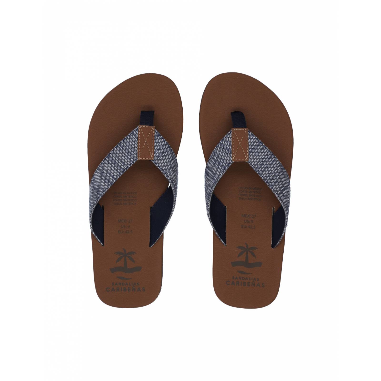 Sandalias Caribenas Tulum Mezclilla Hombre Casual Playa Pata Gallo Resistente Agua
