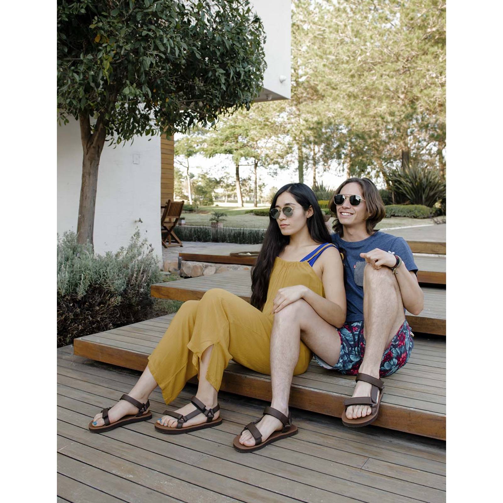 Sandalias Caribenas Paamul Cafe Unisex Casual Playa Huarache Velcro Resistente Agua