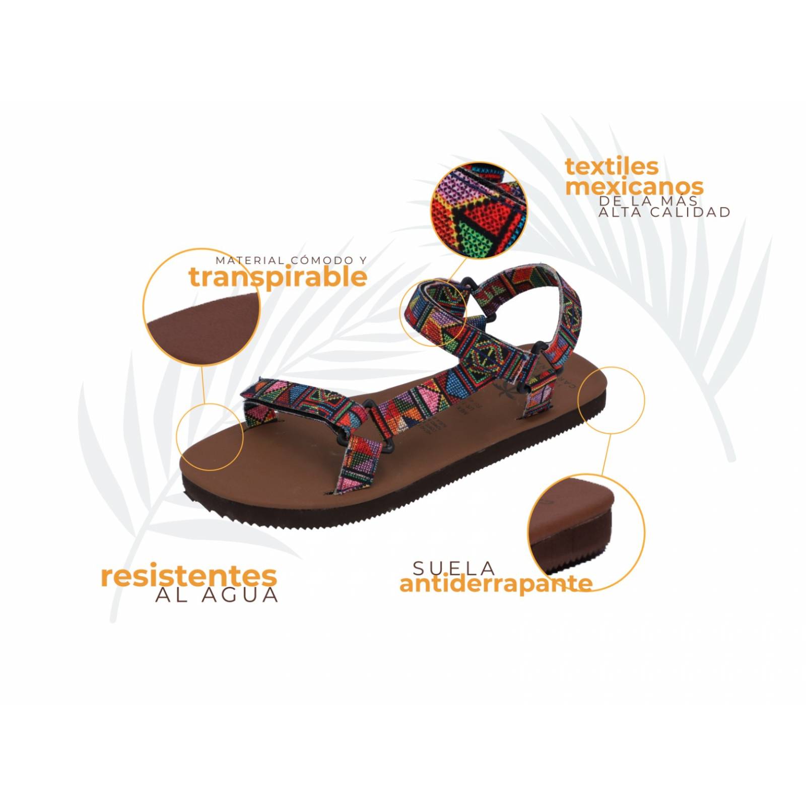 Sandalias Caribenas Paamul Grecas Unisex Casual Playa Huarache Velcro Resistente Agua
