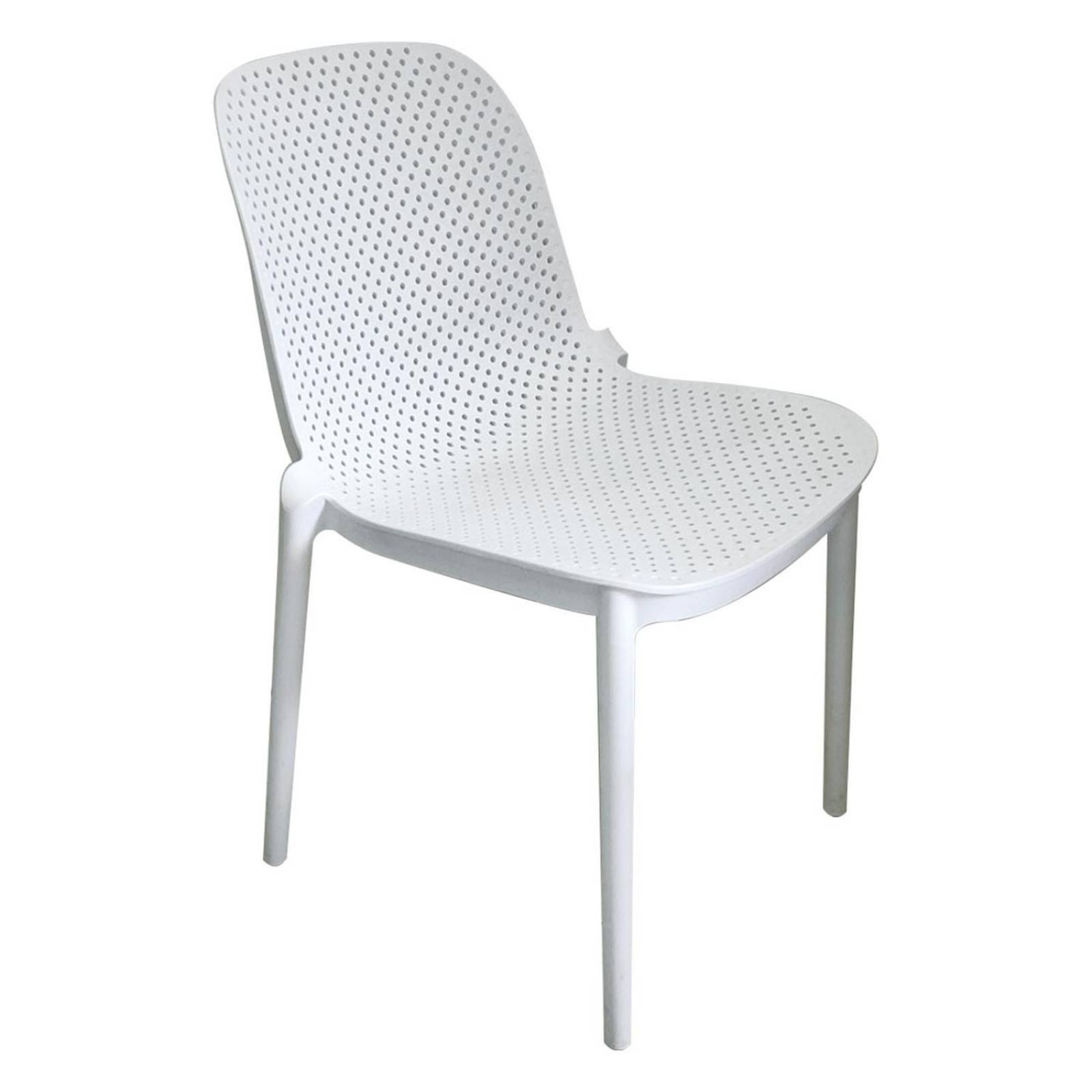 4 Sillas de Comedor y Jardín de Plástico Modernas y Minimalistas Blanco