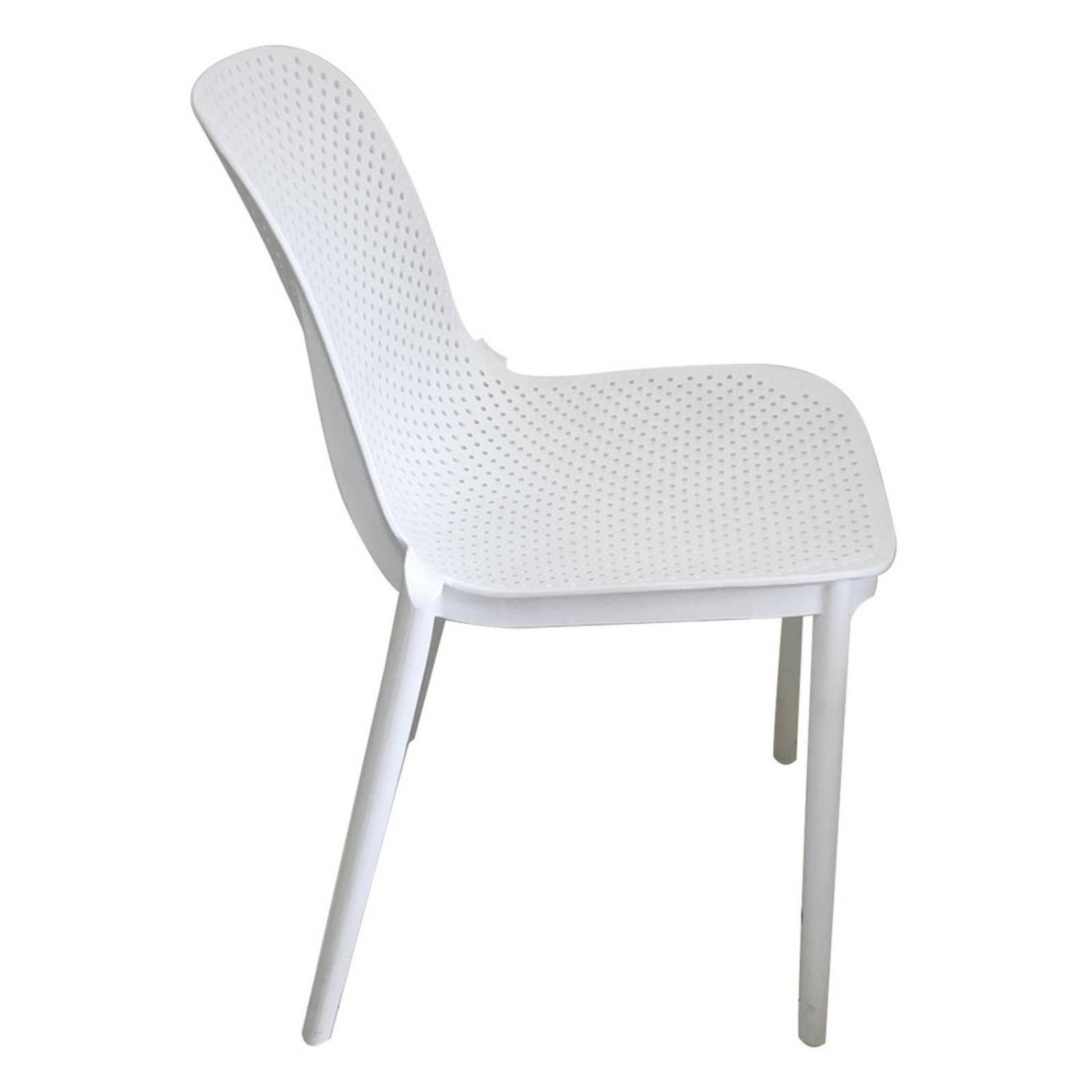 4 Sillas de Comedor y Jardín de Plástico Modernas y Minimalistas Blanco