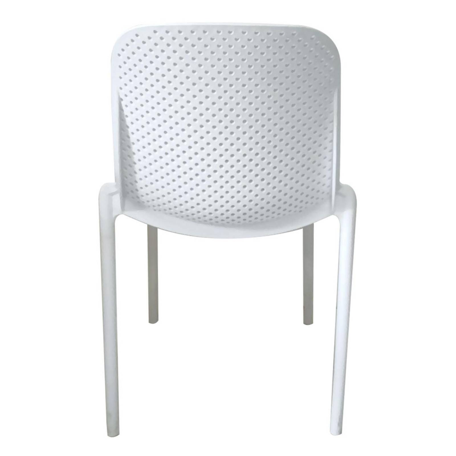 4 Sillas de Comedor y Jardín de Plástico Modernas y Minimalistas Blanco