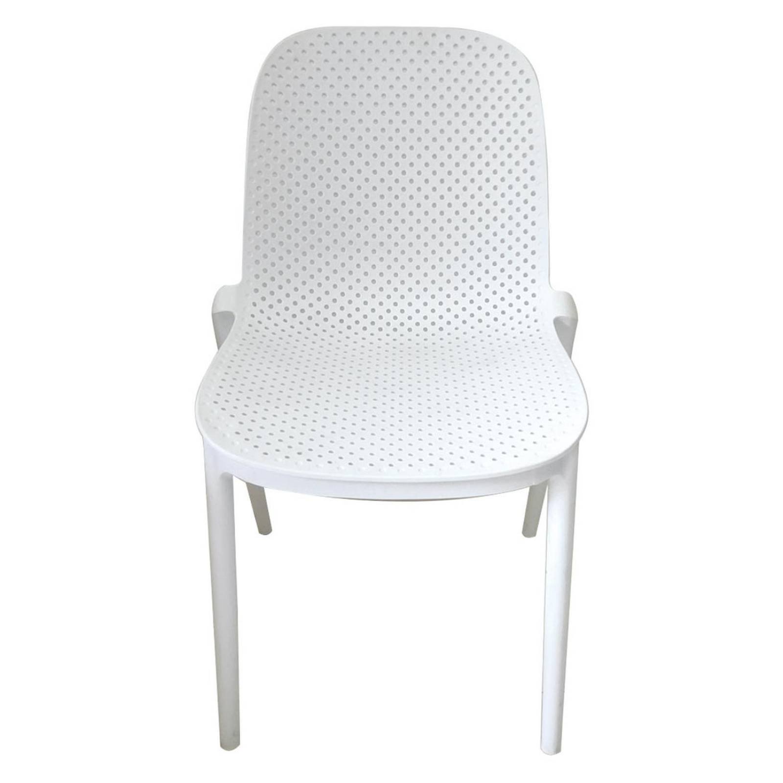 4 Sillas de Comedor y Jardín de Plástico Modernas y Minimalistas Blanco