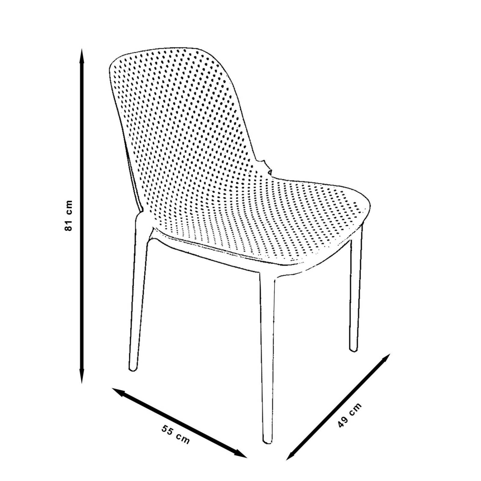 4 Sillas de Comedor y Jardín de Plástico Modernas y Minimalistas Blanco