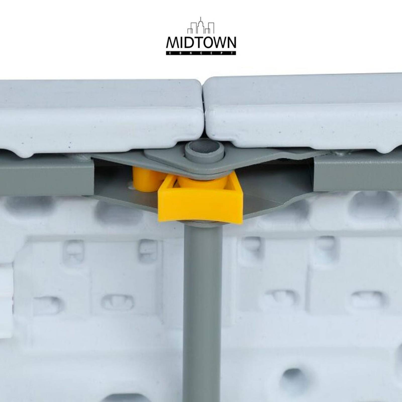 Mesa Plegable de Plastico Para Jardín Tipo Portfolio | Ideal Para Exteriores Blanco 1.80