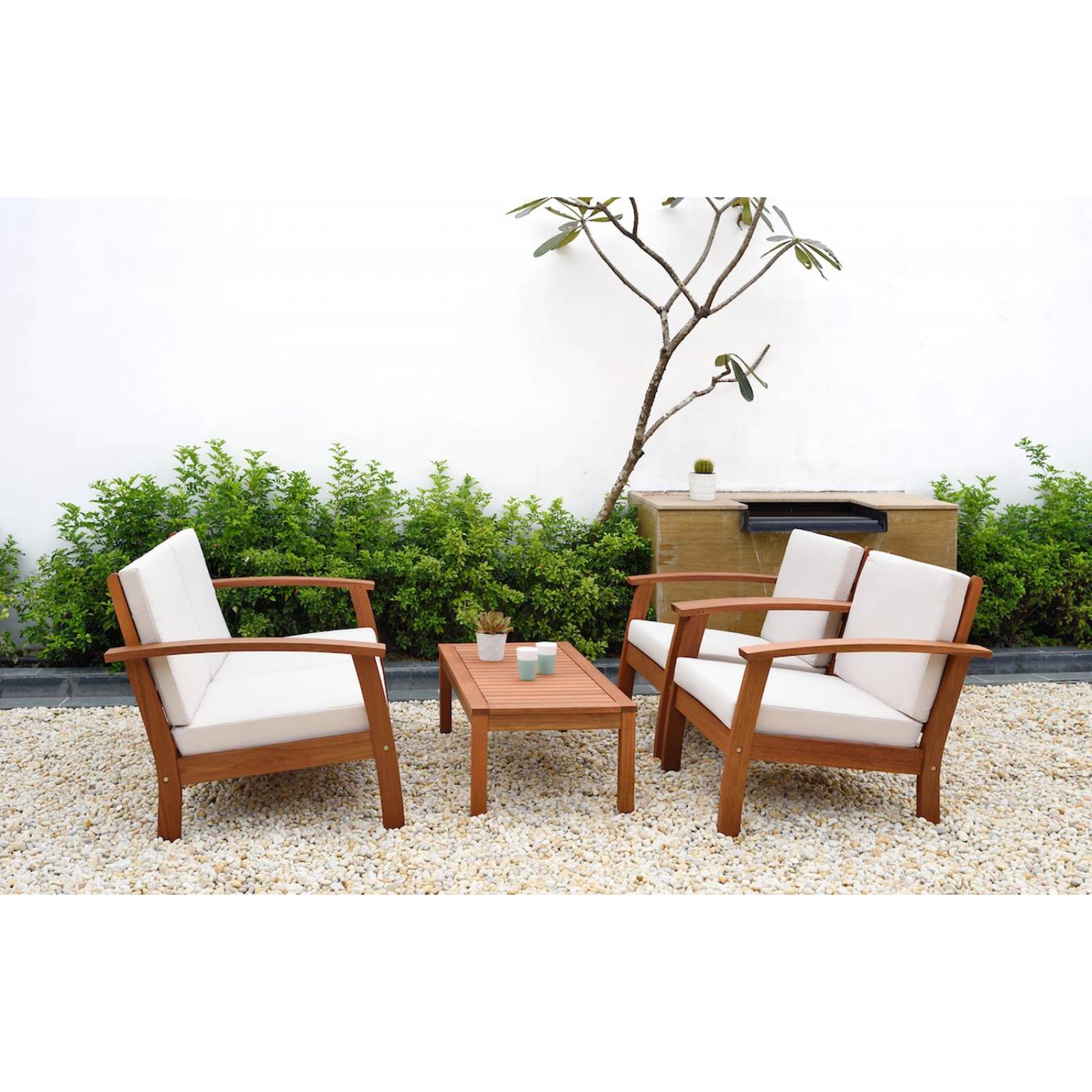 Juego de Jardín Exterior de Madera, Sala de Jardín, Muebles para Jardin Exterior