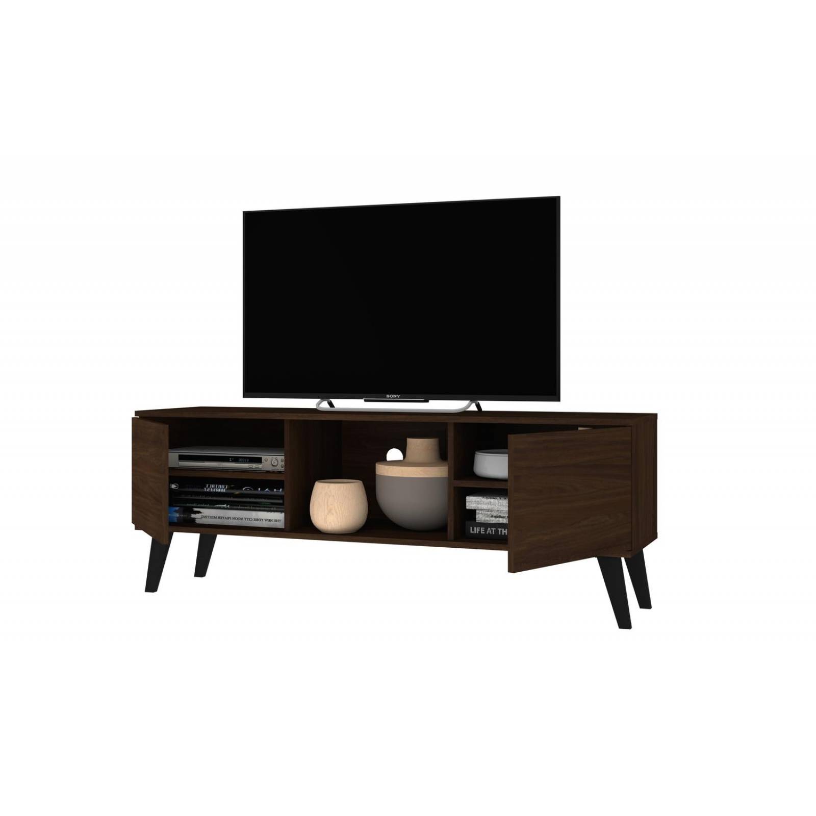 Mueble Rack para TV estilo Moderno roble oscuro 