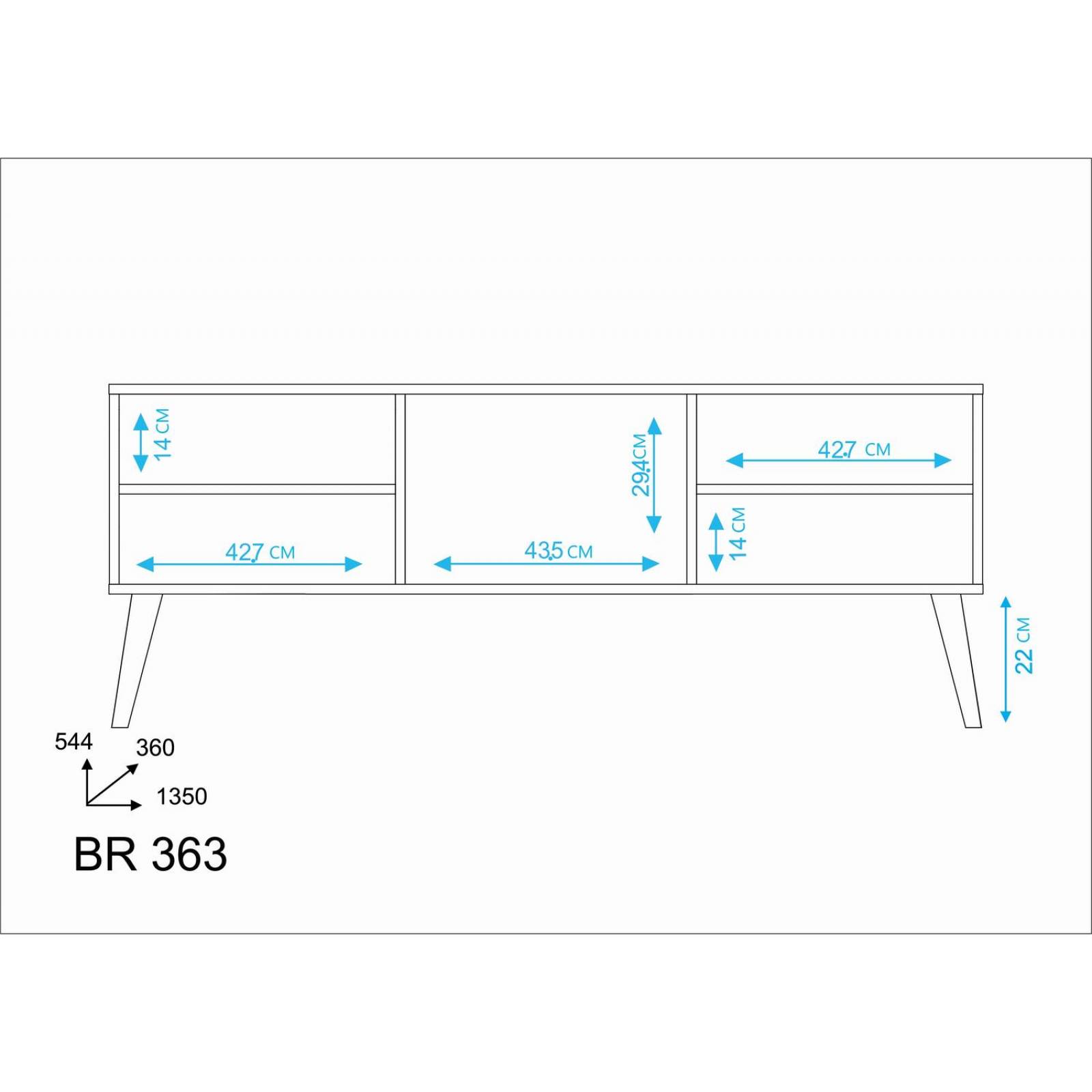 Mueble Rack para TV estilo Moderno roble oscuro 