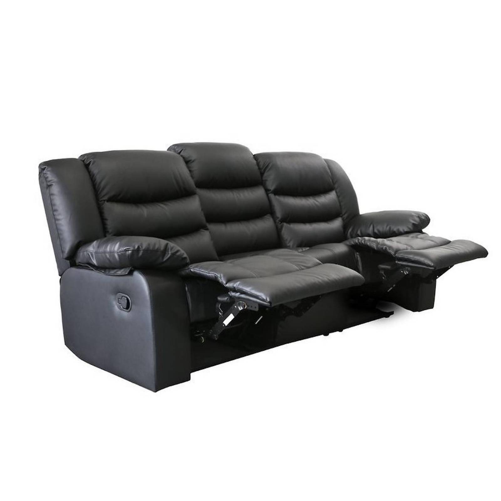 Sillón reclinable tapizado negro. Modelo Tanger