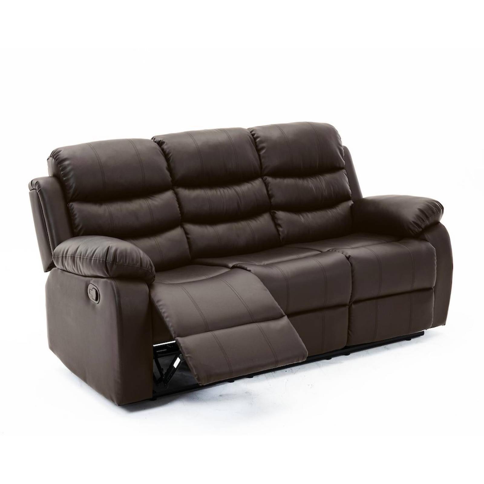 Sillon Reposet Reclinable 3 Cuerpos Tapizado Café