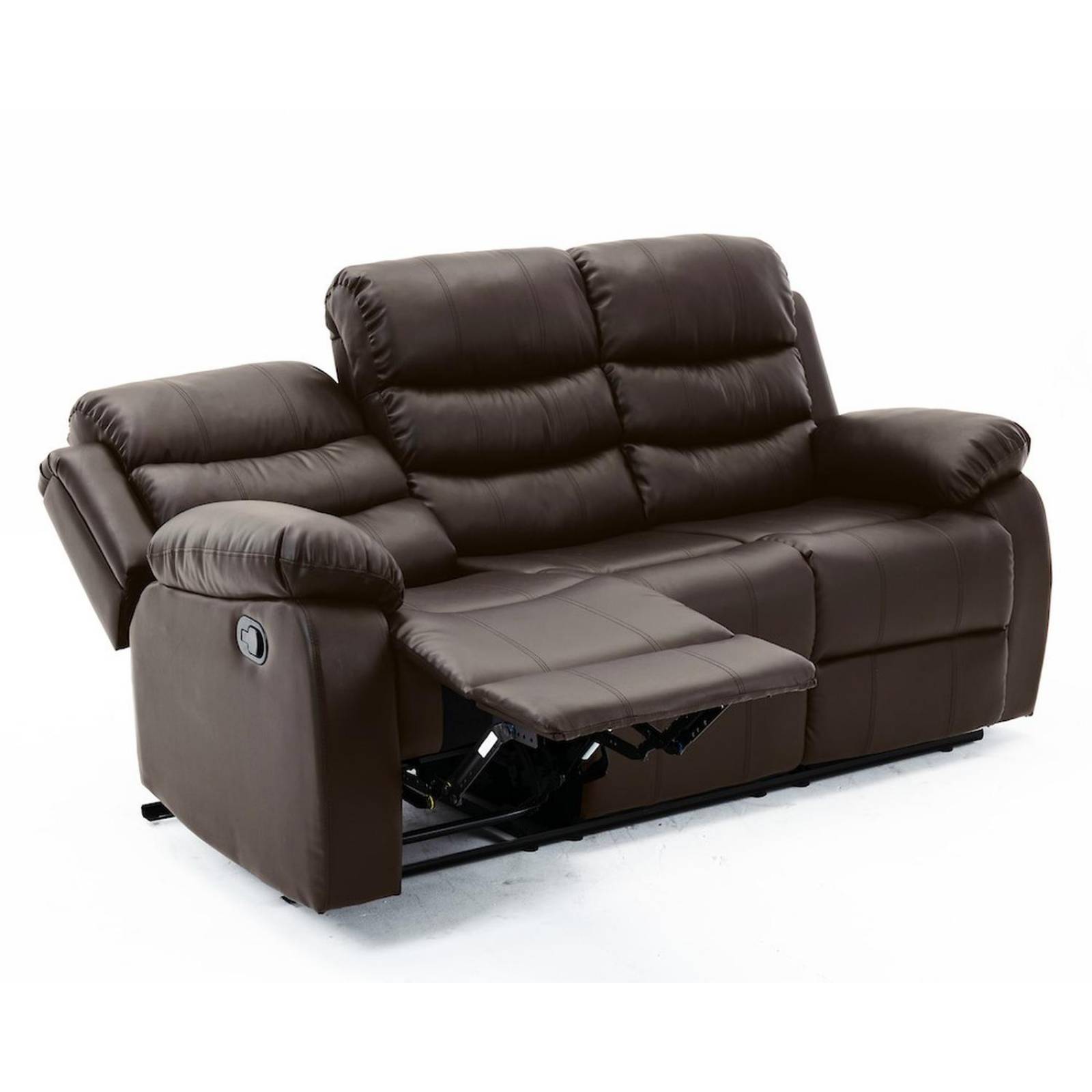 Sillon Reposet Reclinable 3 Cuerpos Tapizado Café