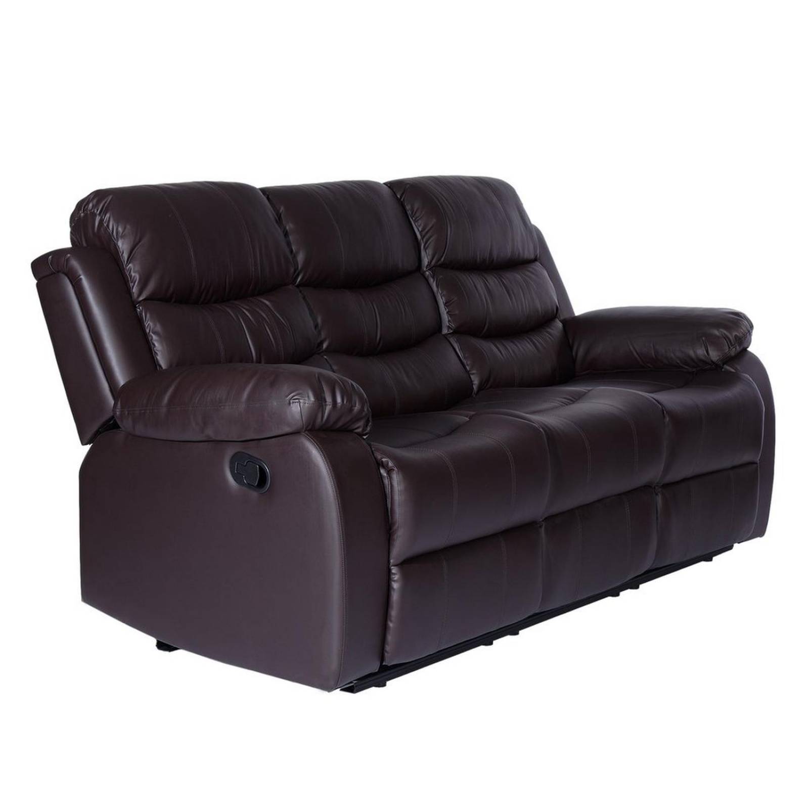 Sillon Reposet Reclinable 3 Cuerpos Tapizado Café