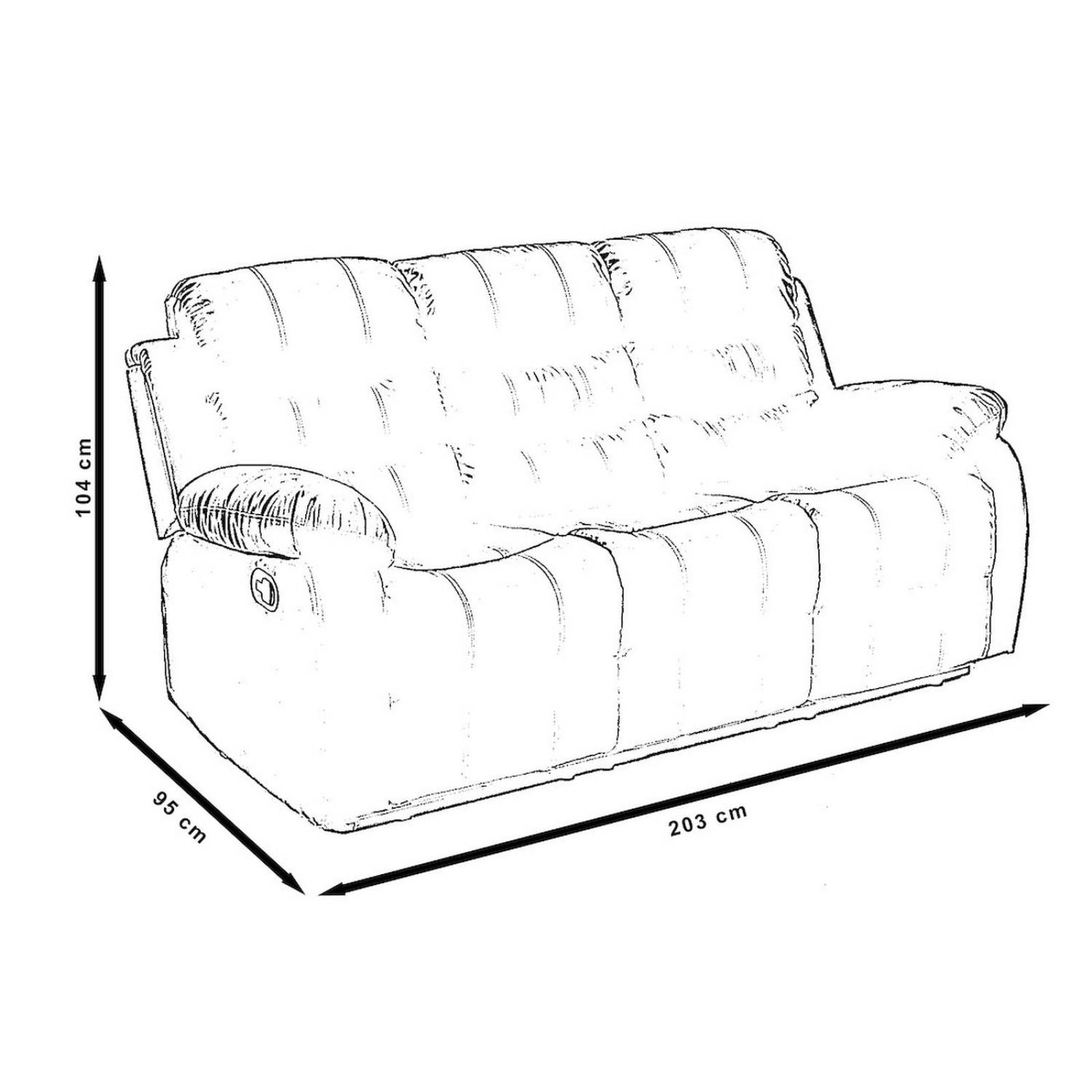 Sillon Reposet Reclinable 3 Cuerpos Tapizado Café
