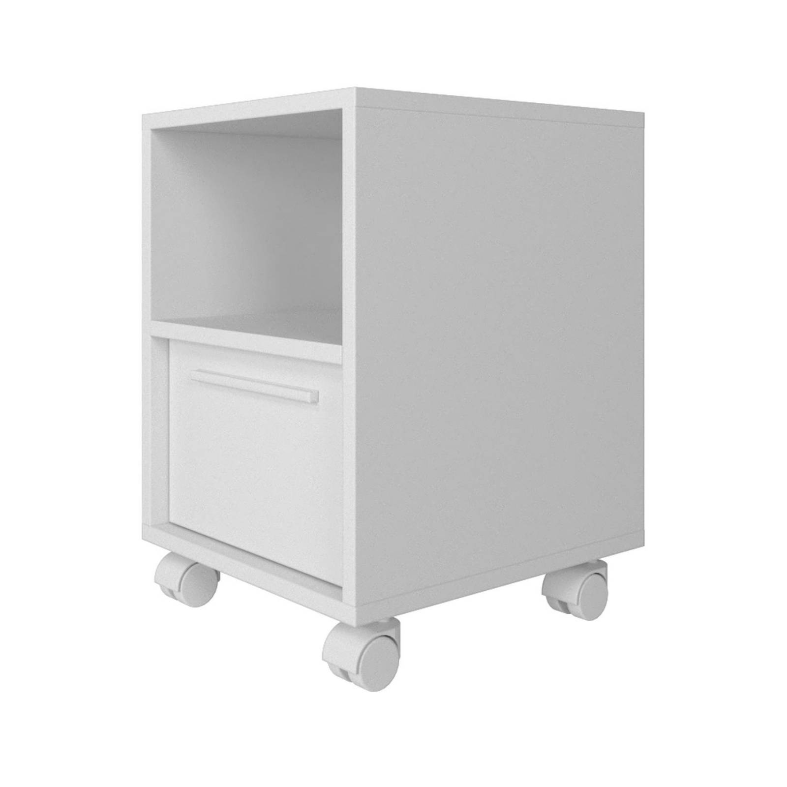 Mesita Auxiliar de Noche con Cajon y Ruedas, Diseño Moderno 