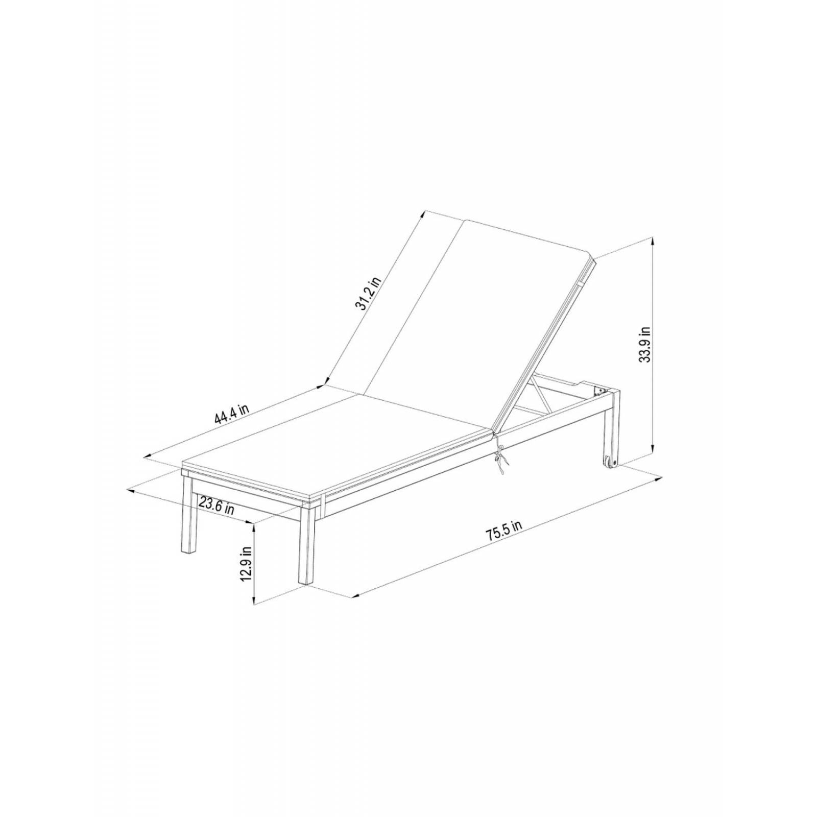 Camastro Washburn de Madera con Cojin para Jardin y Exterior .