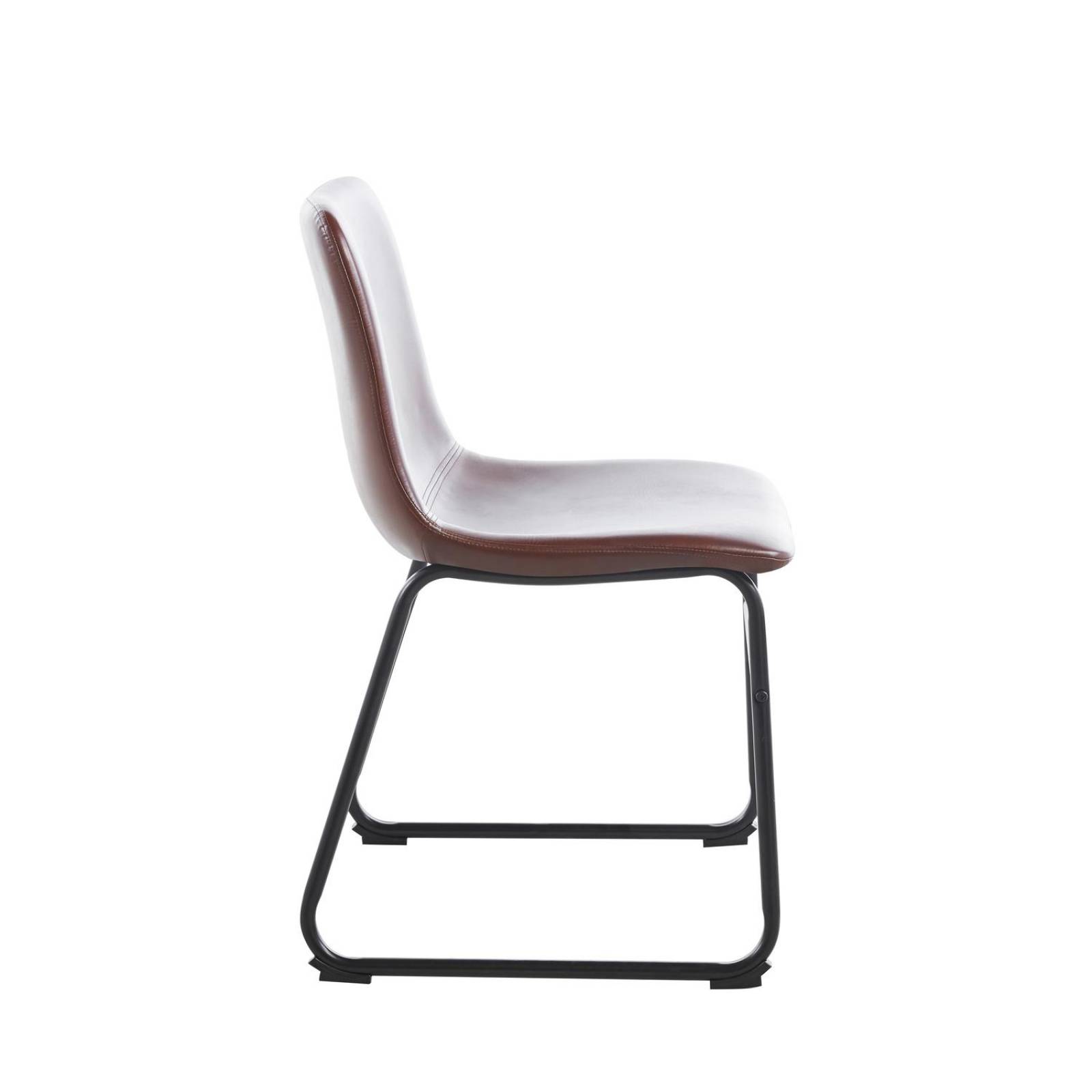 Set de 4 Sillas de Comedor Tapizado de Ecocuero Café