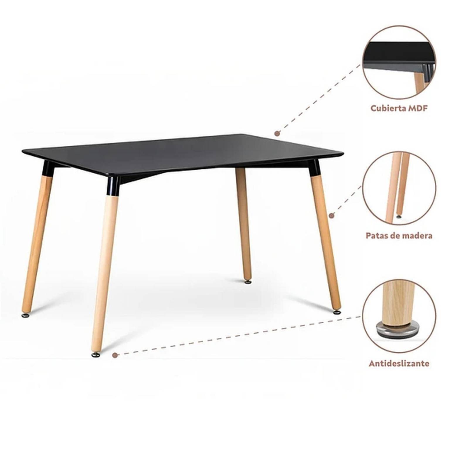 MESA PARA COMEDOR RECTANGULAR EAMES NORDICA