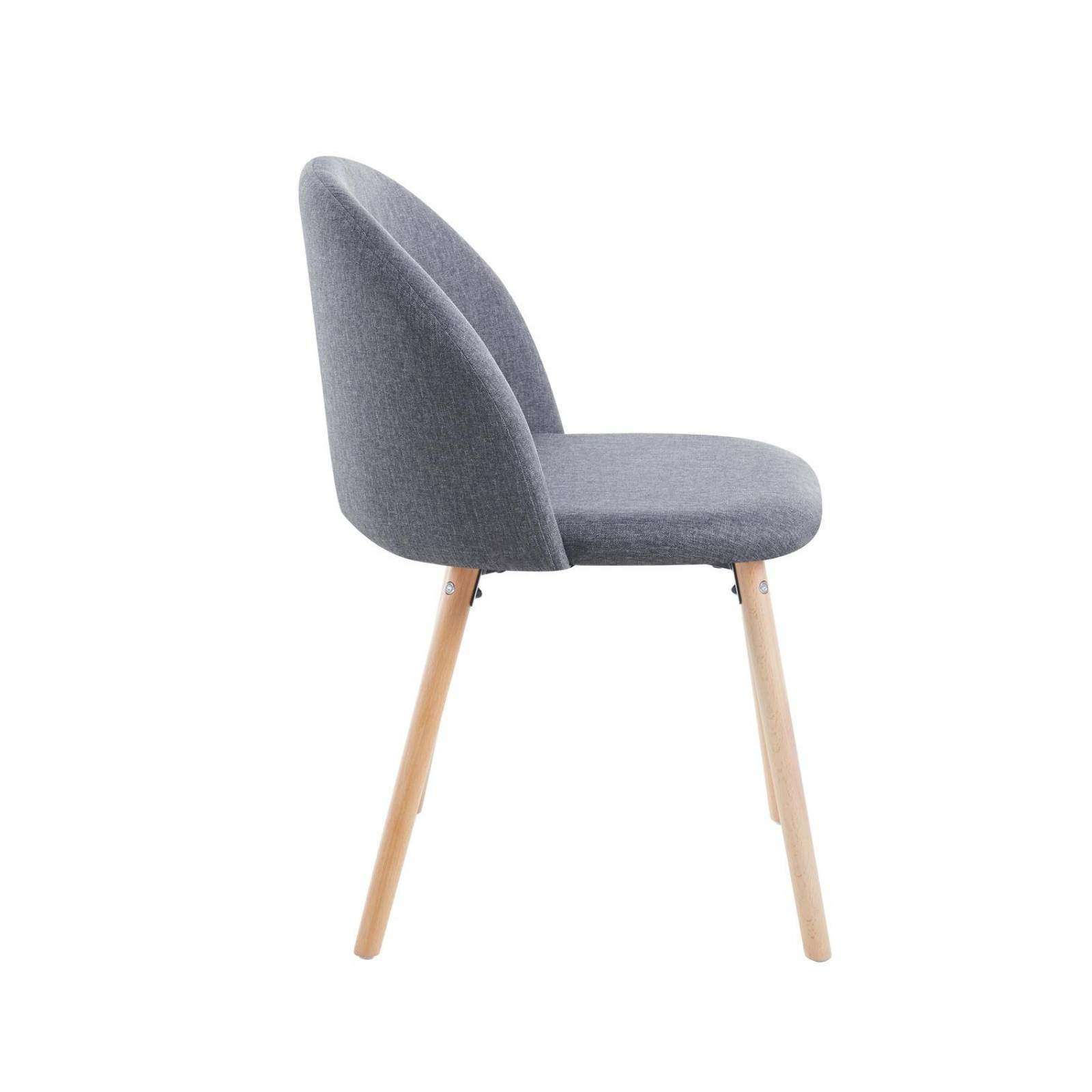 Set de 2 Sillas de Comedor, Tapizado en Tela, Estilo Moderno Gris