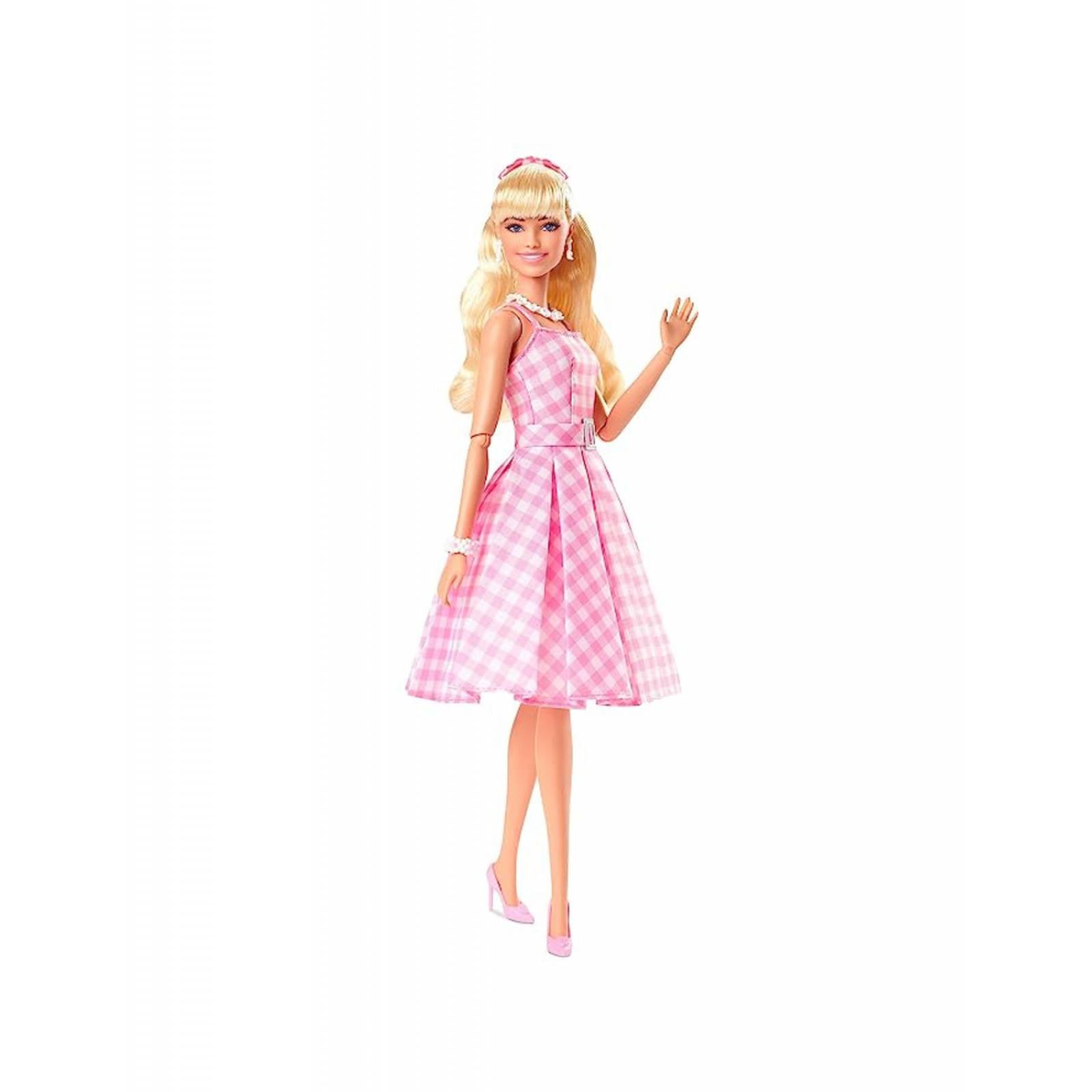 Barbie: The Movie Margot Robbie as Barbie in Pink Gingham Dress 