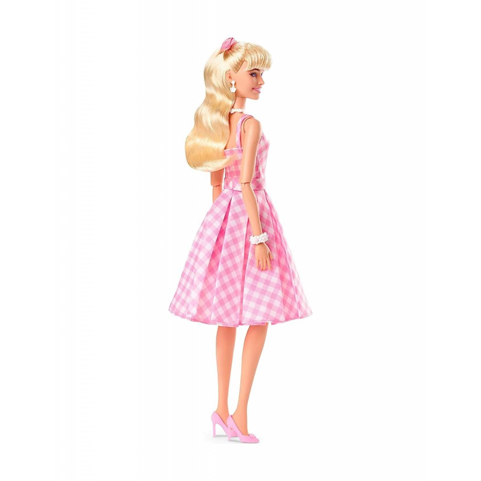 Barbie: The Movie Margot Robbie as Barbie in Pink Gingham Dress 