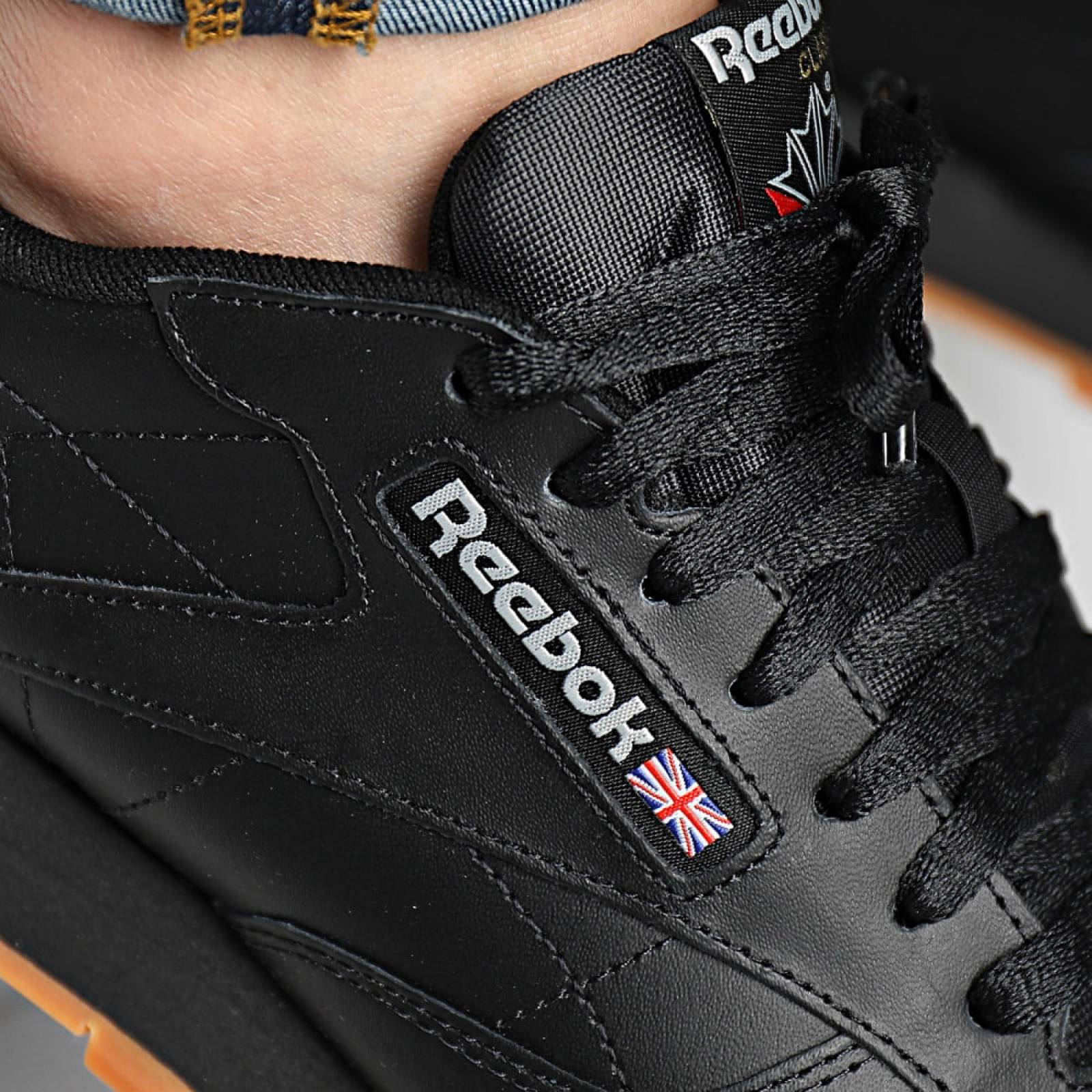 Tenis Reebok Classic Leather Negro Hombre