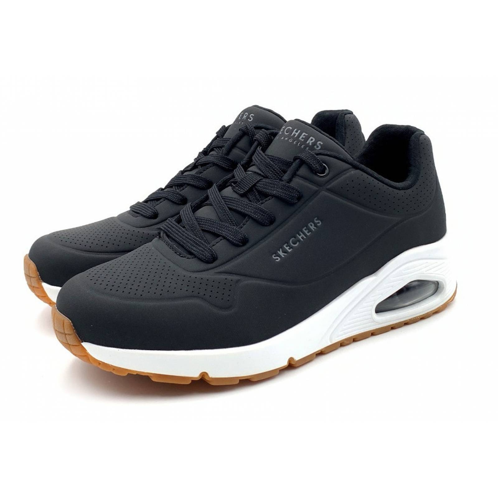 Tenis Skechers Uno Stand On Air Negro Blanco Para Hombre