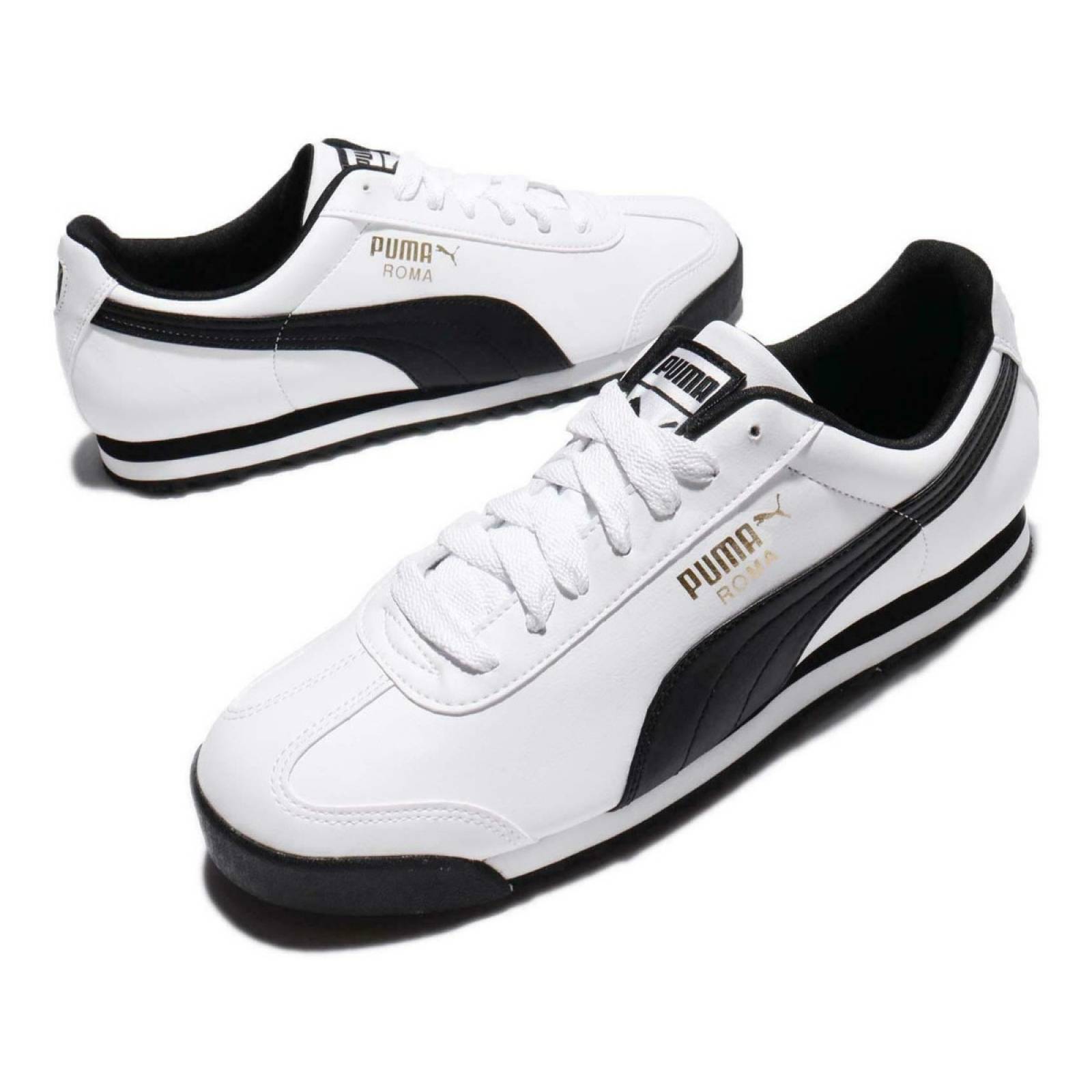 Tenis Puma Roma Basic Blanco Negro Hombre 353572 04