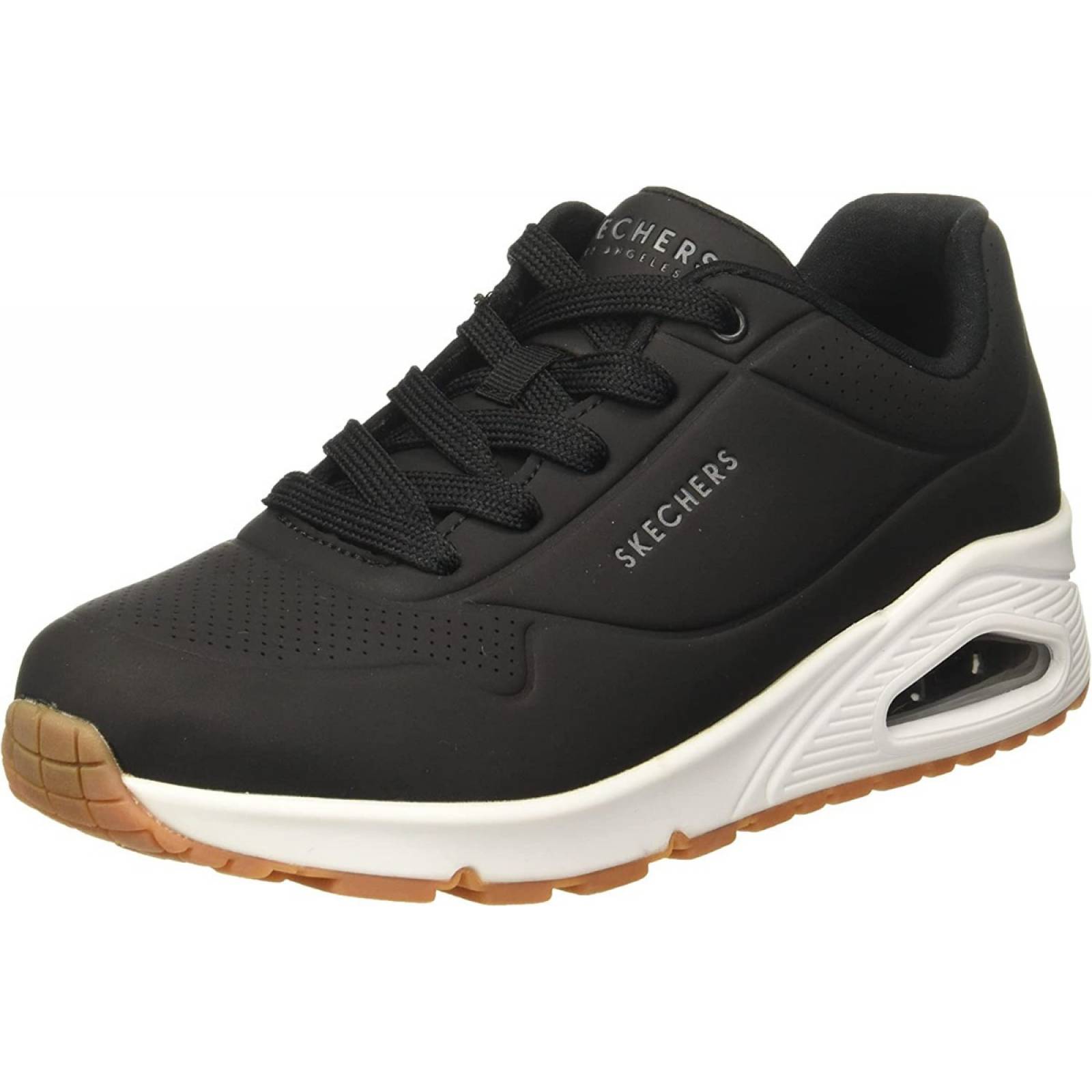 Tenis Skechers Street Uno Negro Blanco Mujer 73690