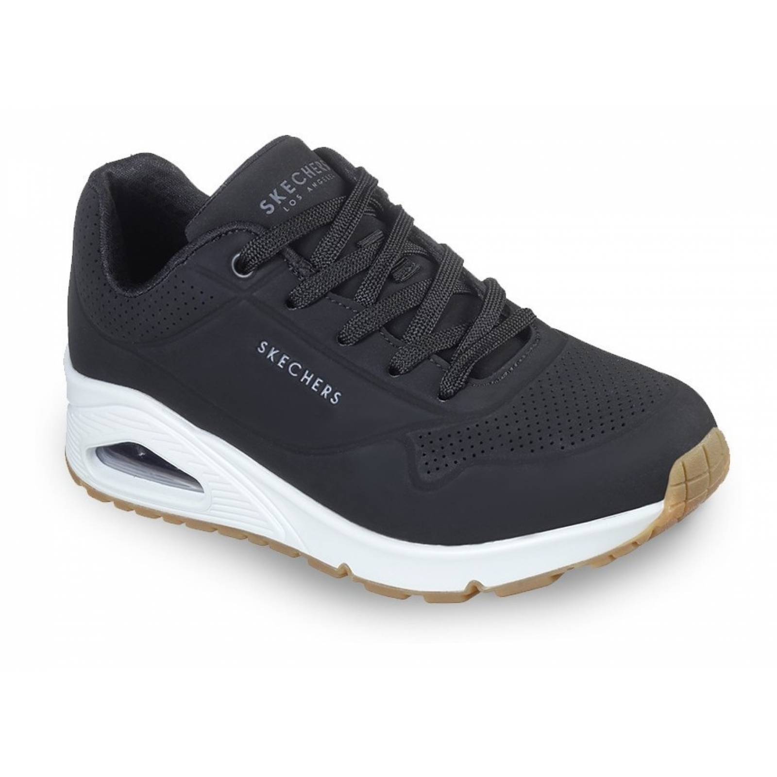 Tenis Skechers Street Uno Negro Blanco Mujer 73690