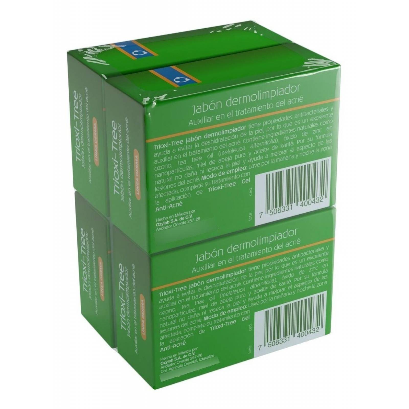 Trioxi-tree | Jabones Dermolimpiador Con Ozono | Pack 4 Pzas 