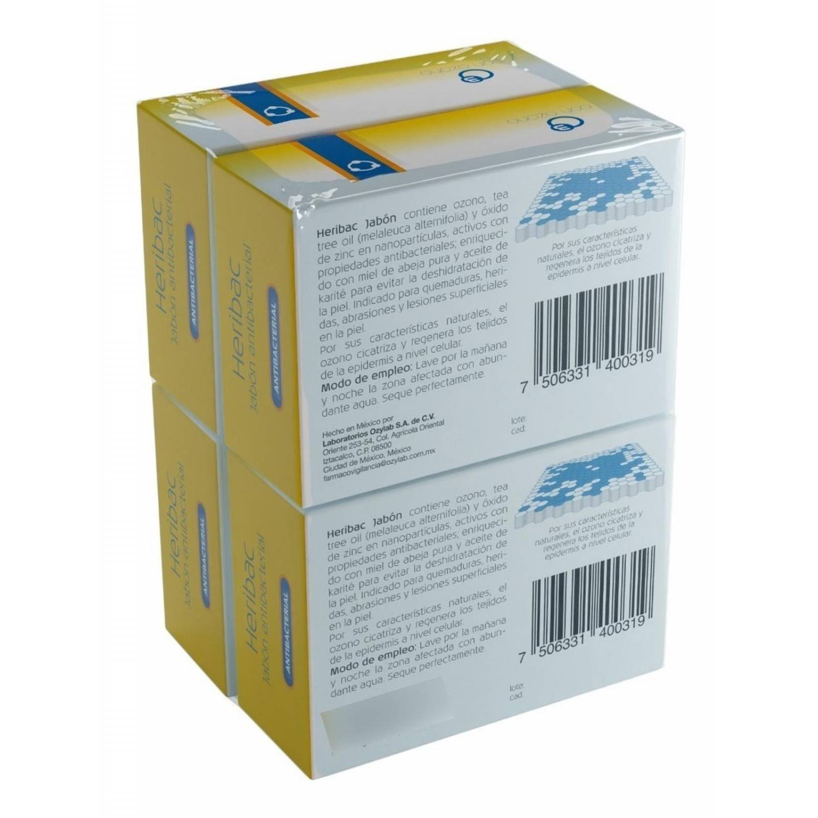 Trioximed | Heribac Jabones Con Ozono | Pack 4 Pzas 