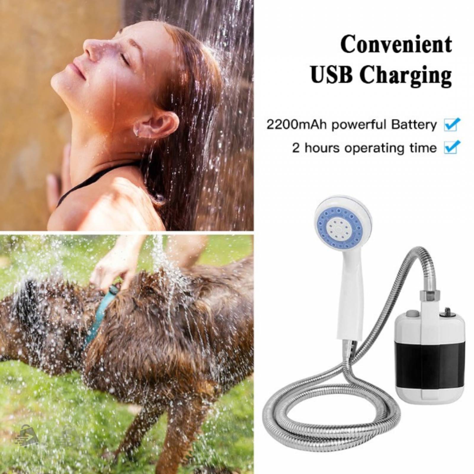 Regadera Portátil De Mano Con Bomba