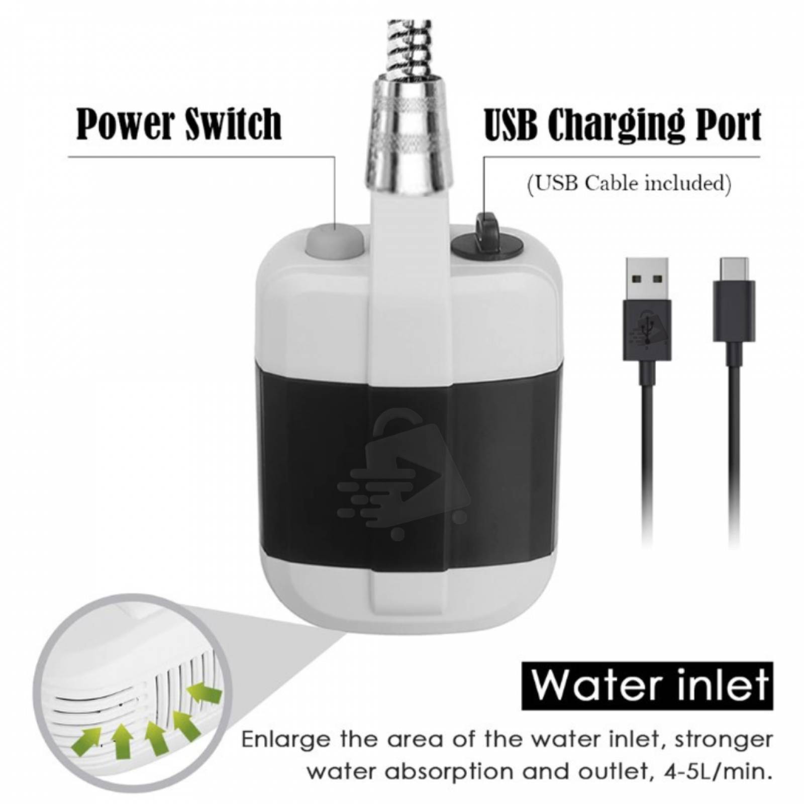 Regadera Portátil De Mano Con Bomba