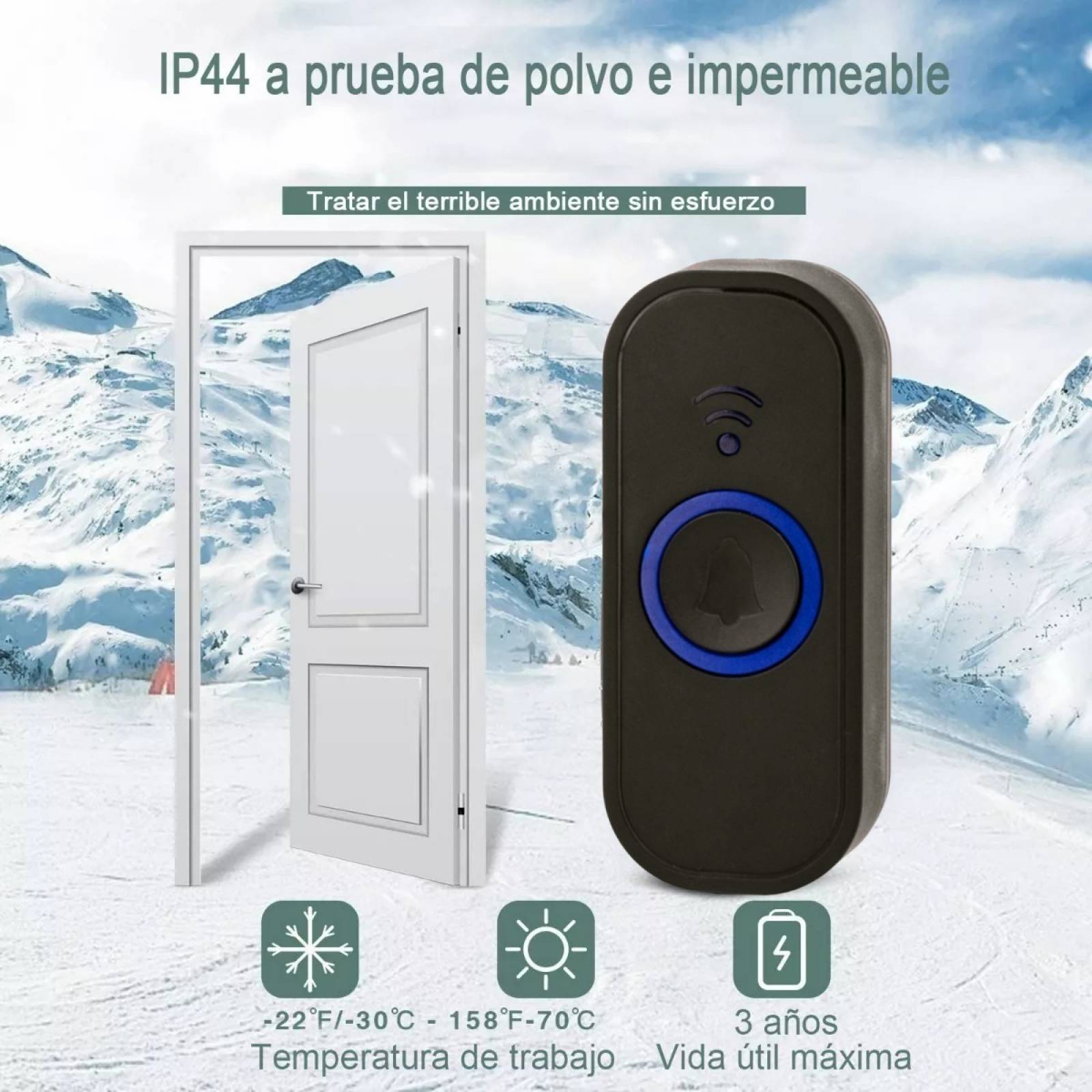 Timbre Inalámbrico Impermeable 1 Transmisor 1 Receptor 300m